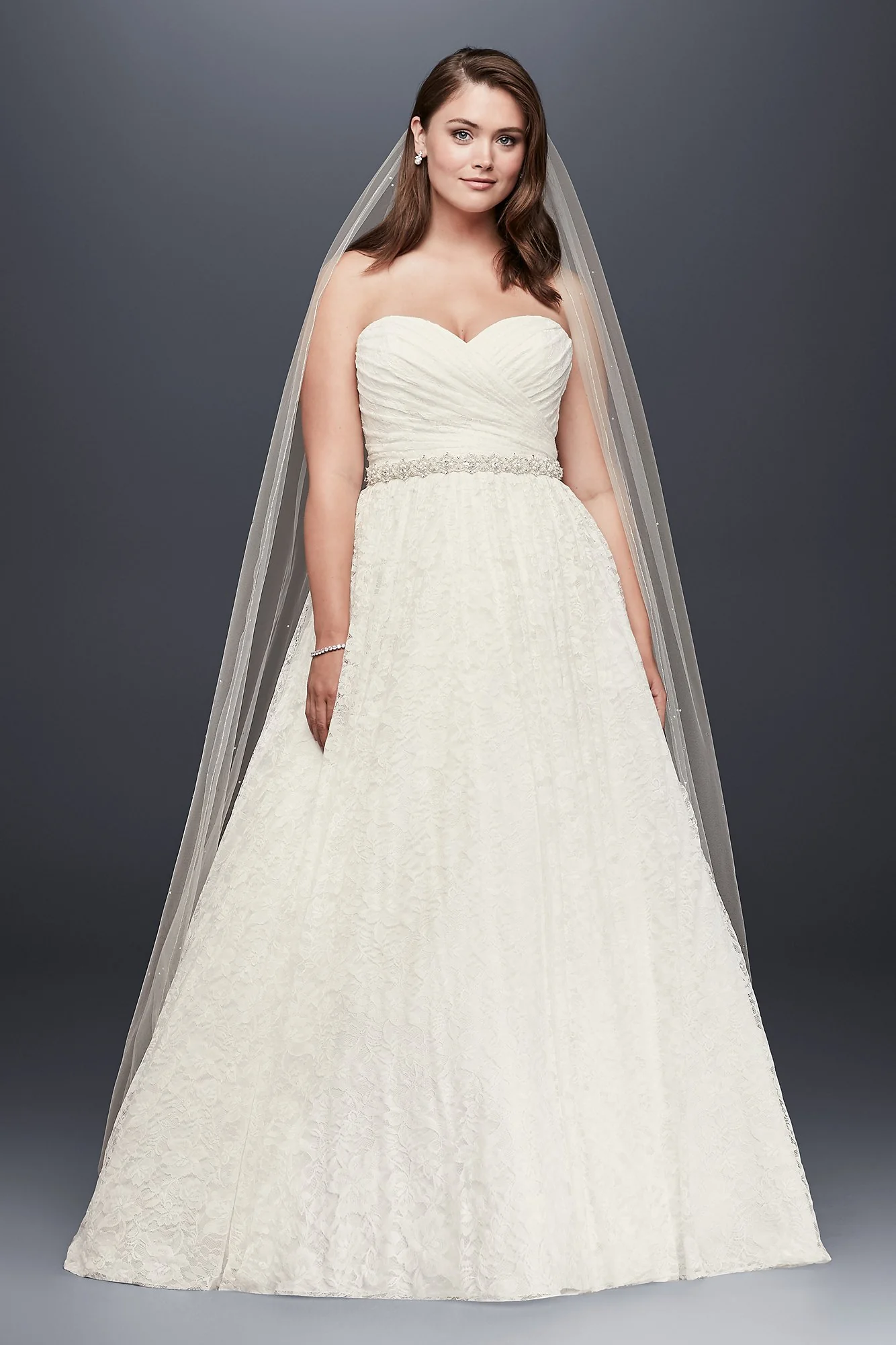 As-Is Sweetheart Tall Plus Size Lace Wedding Dress - Image 2