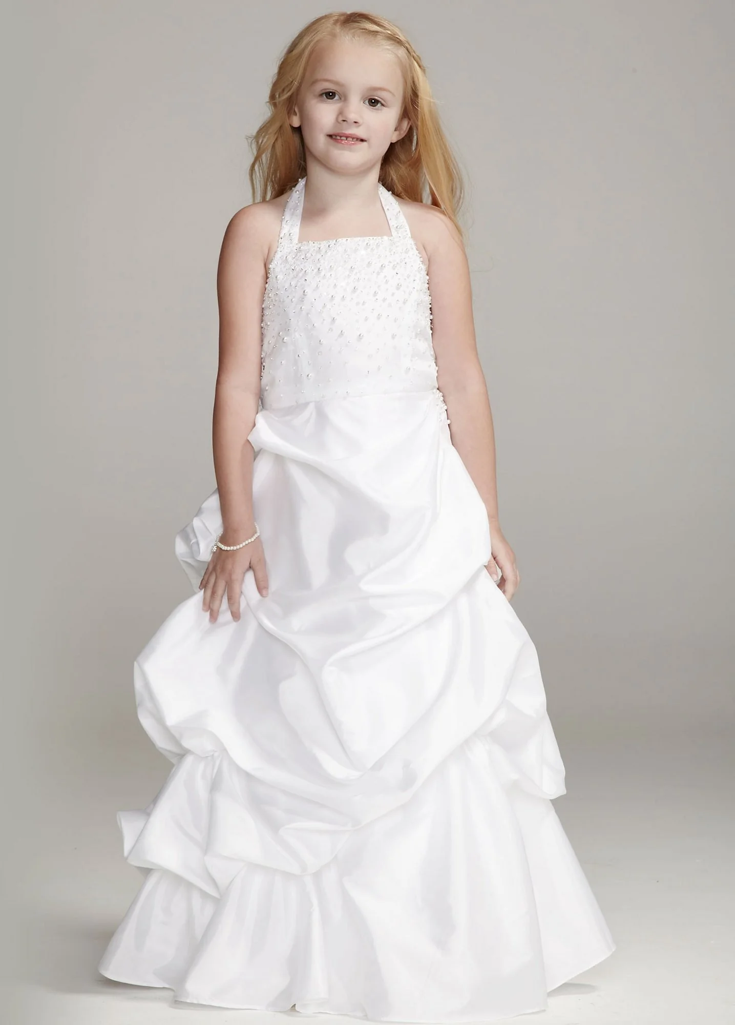 As-Is Taffeta Halter Ball Gown with Pick Up Skirt - Image 2