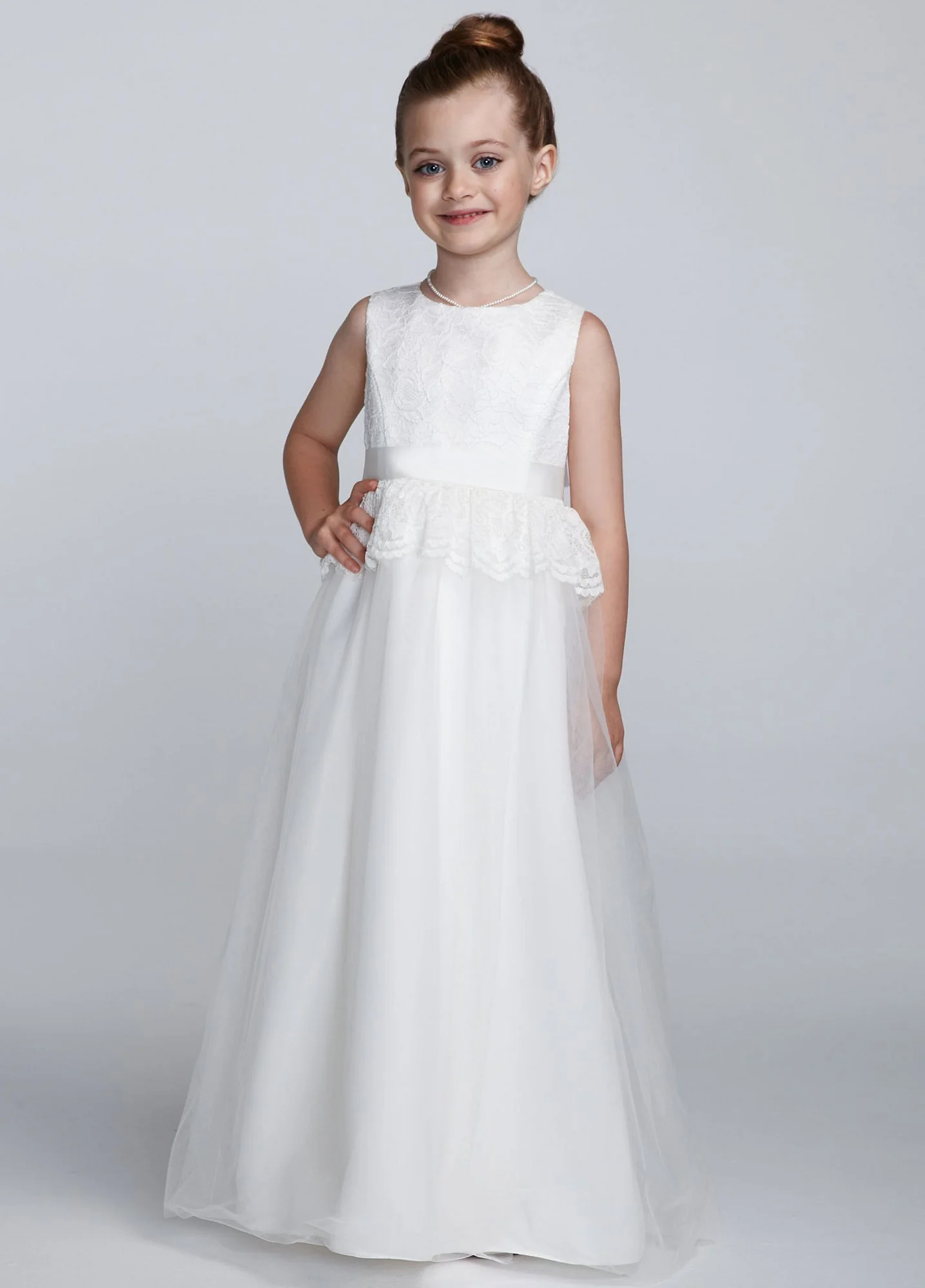 As-Is Tank Ball Gown with Lace Peplum Detail