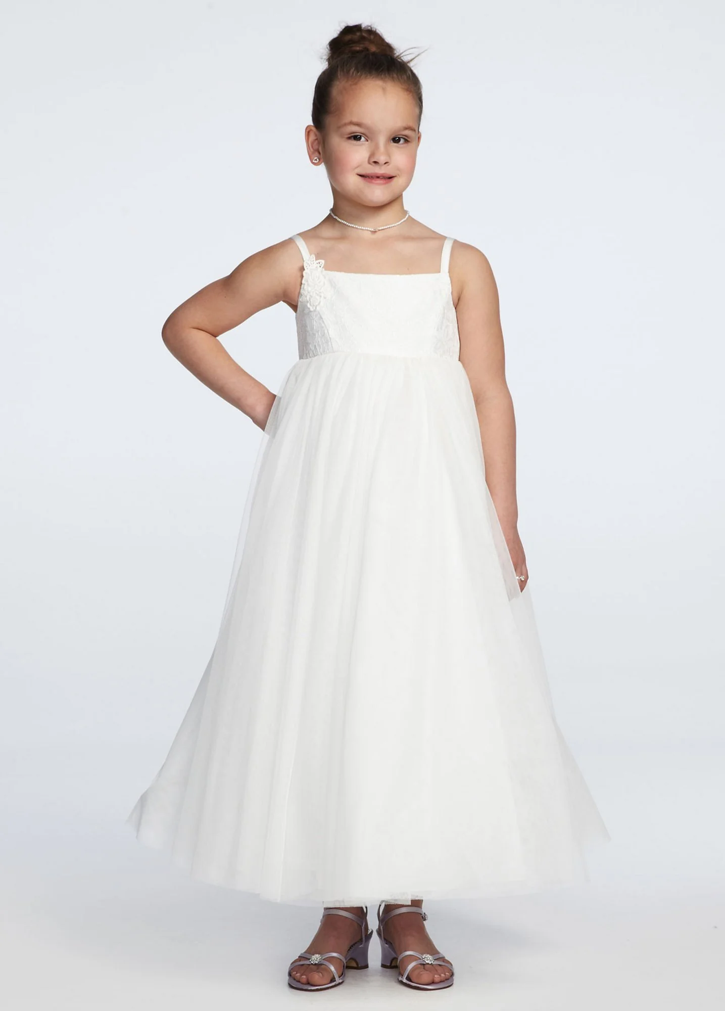 As-Is Tank Full Tulle Ball Gown with Lace Applique