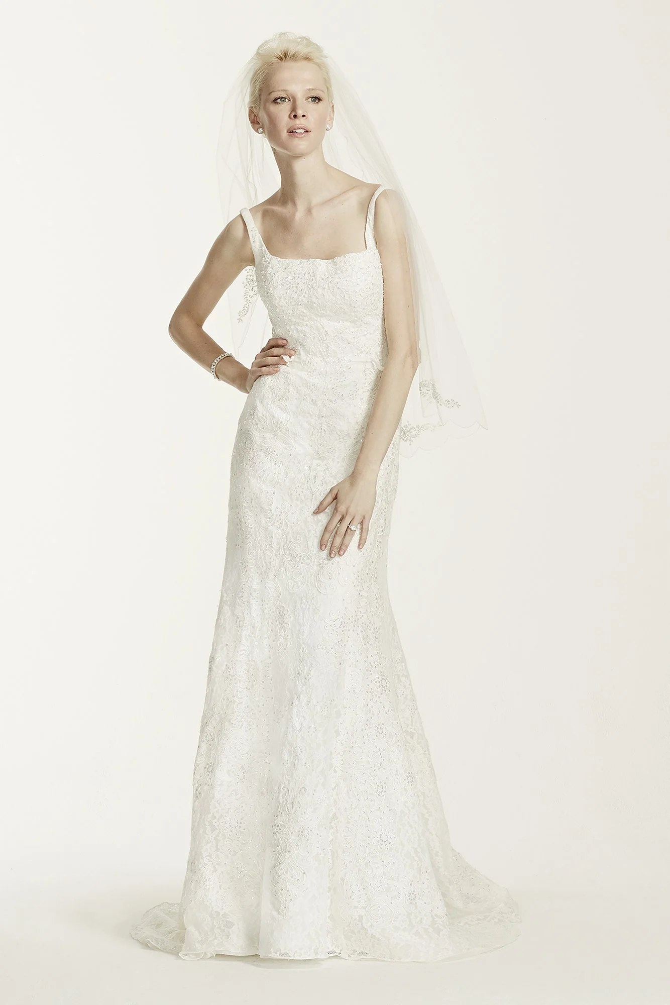 As-Is Tank Lace Wedding Dress with Beading - Image 2