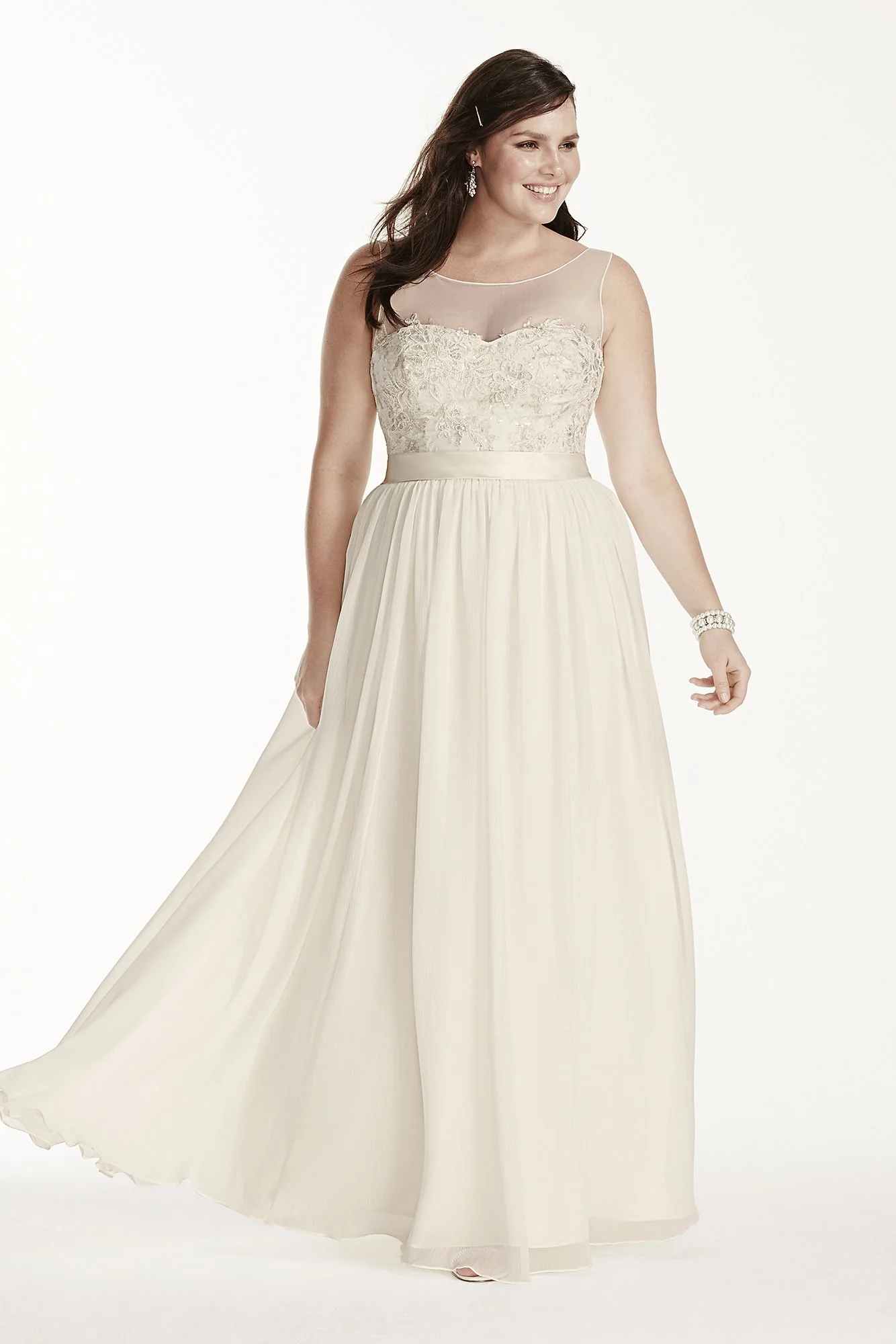As-Is Tank Plus Size Wedding Dress with Applique