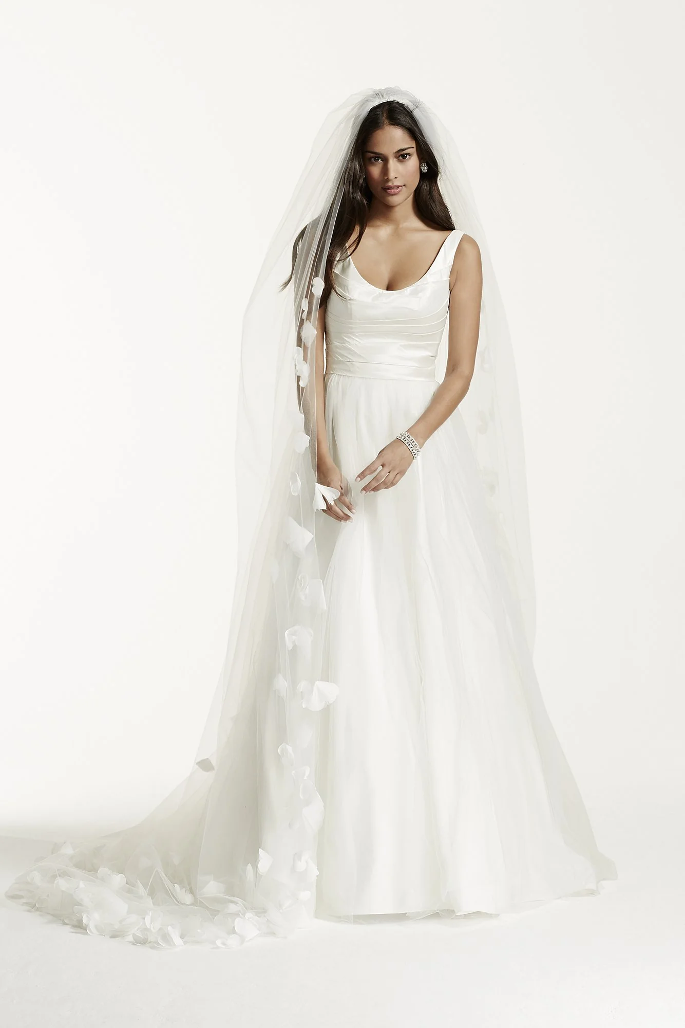 As-Is Tank Taffeta Wedding Dress with Scoop Neck - Image 2