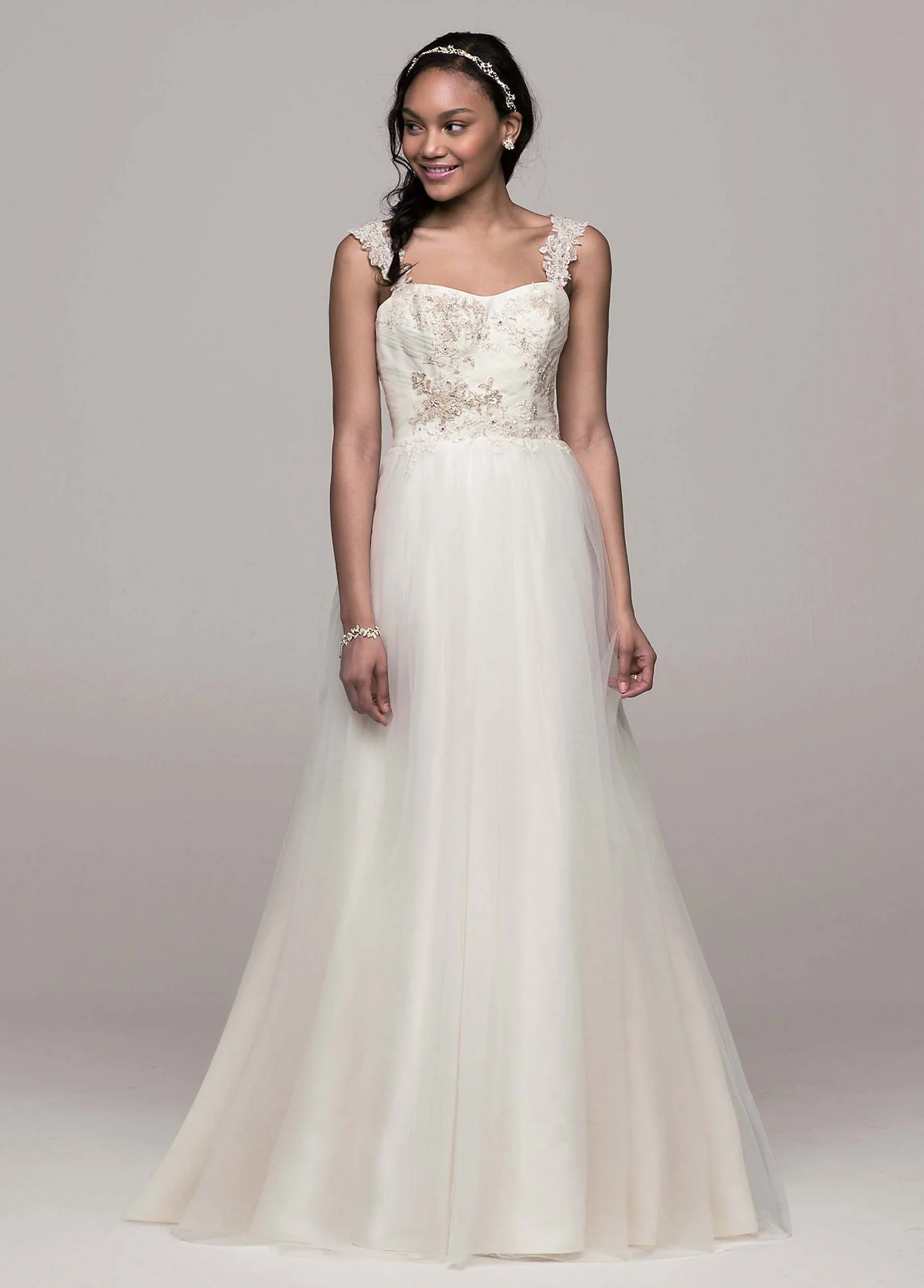 As-Is Tank Tulle A-Line Wedding Dress Lace Details - Image 2