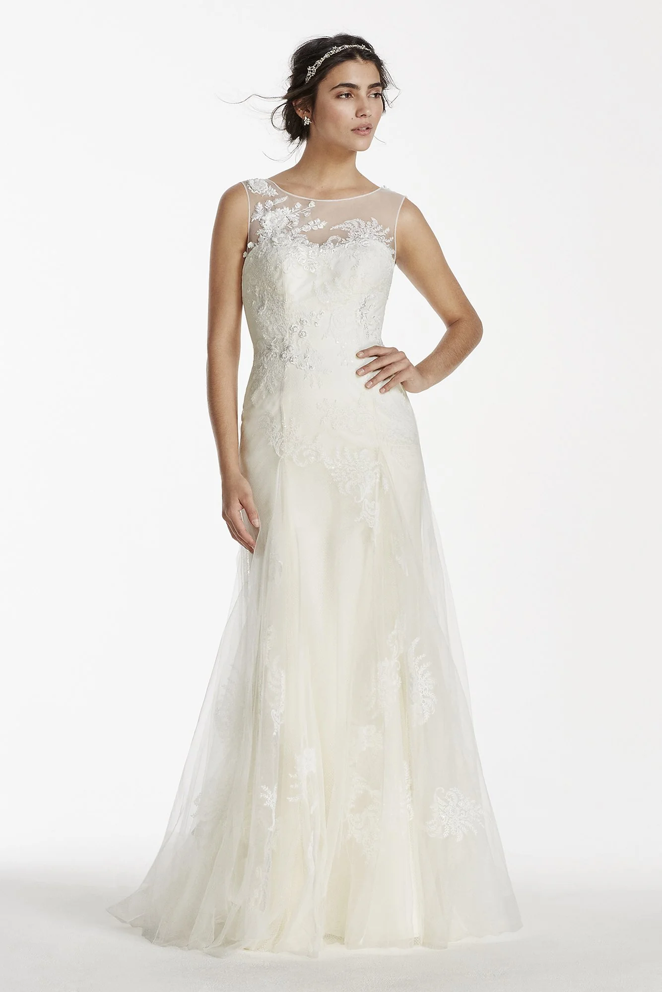 As-Is Tank Tulle Wedding Dress with Beads - Image 2