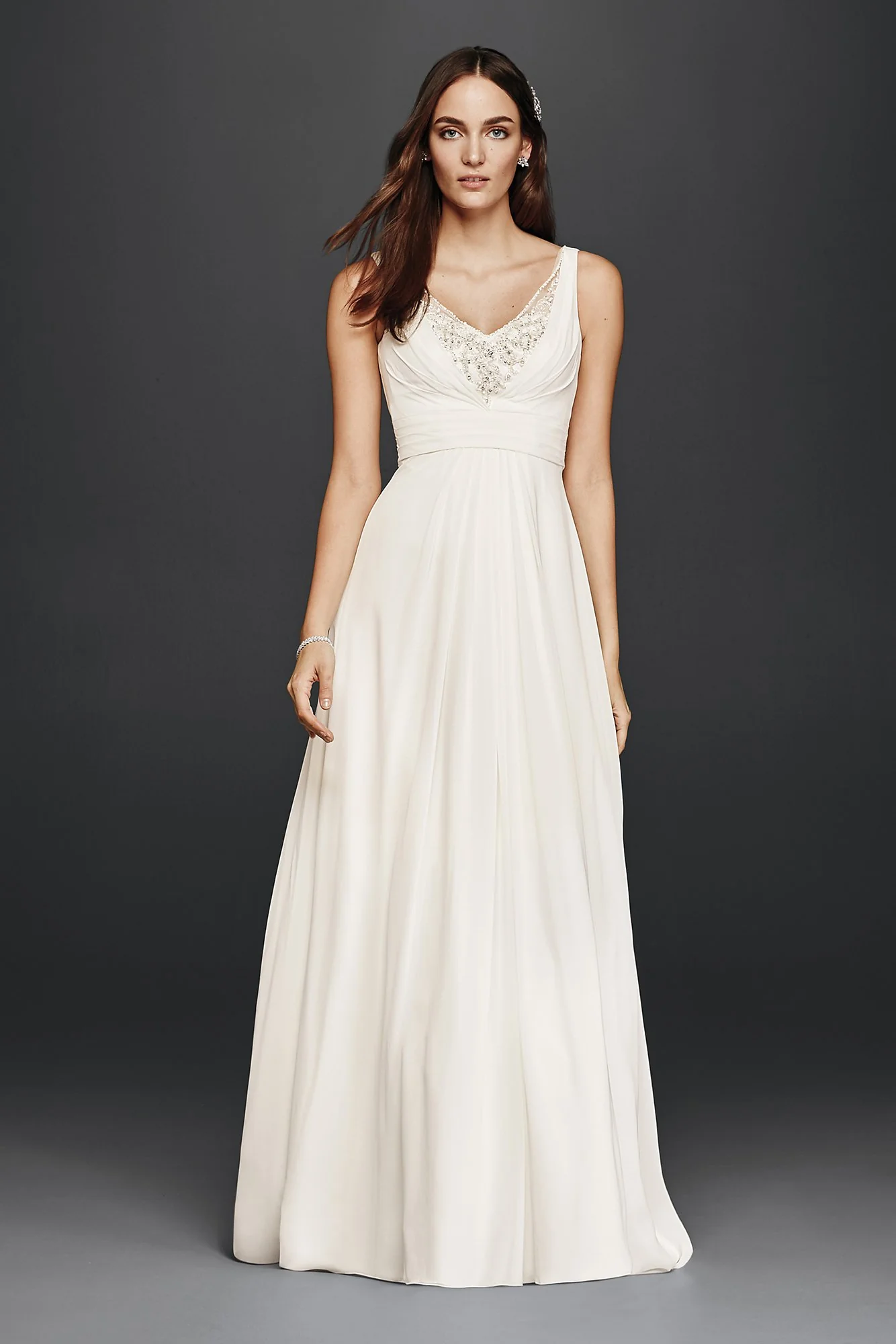 As-Is Tank Wedding Dress with Embellished Bodice - Image 2
