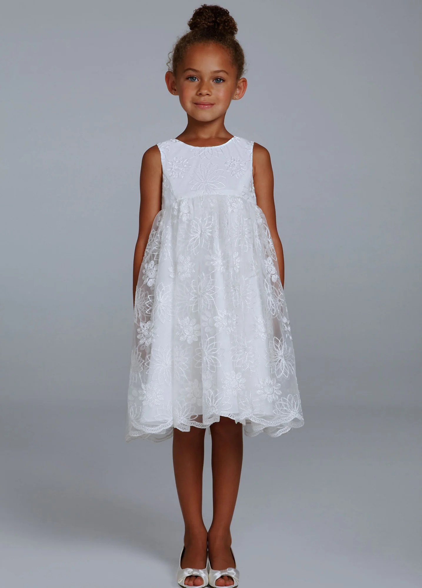 As-Is Tea Length Flower Girl Ballgown with Lace