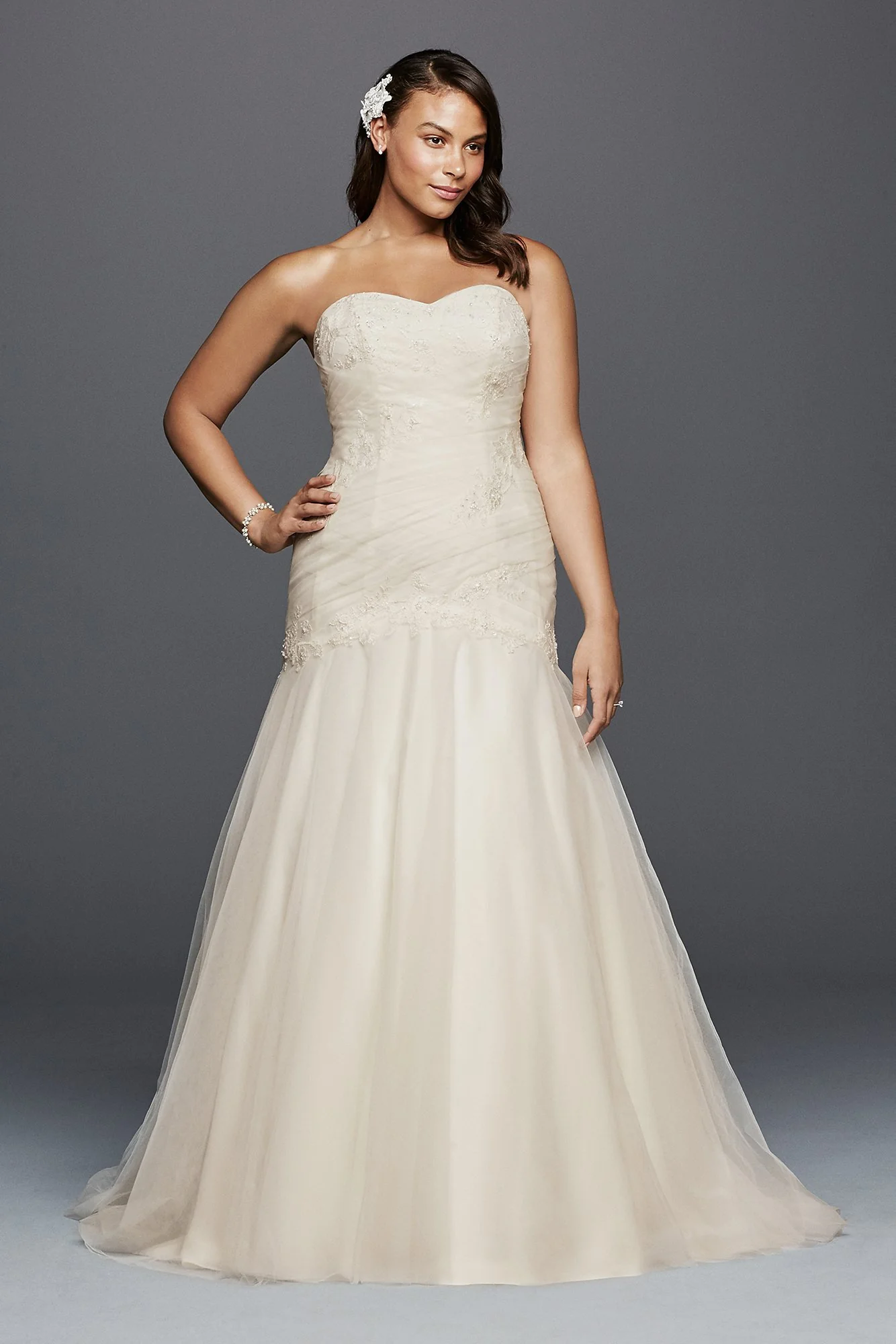 As-Is Trumpet Plus Size Wedding Dress - Image 2