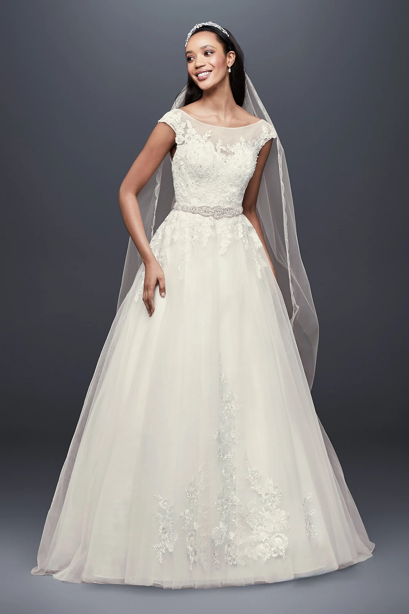 As-Is Tulle and Lace A-Line Wedding Dress - Image 2
