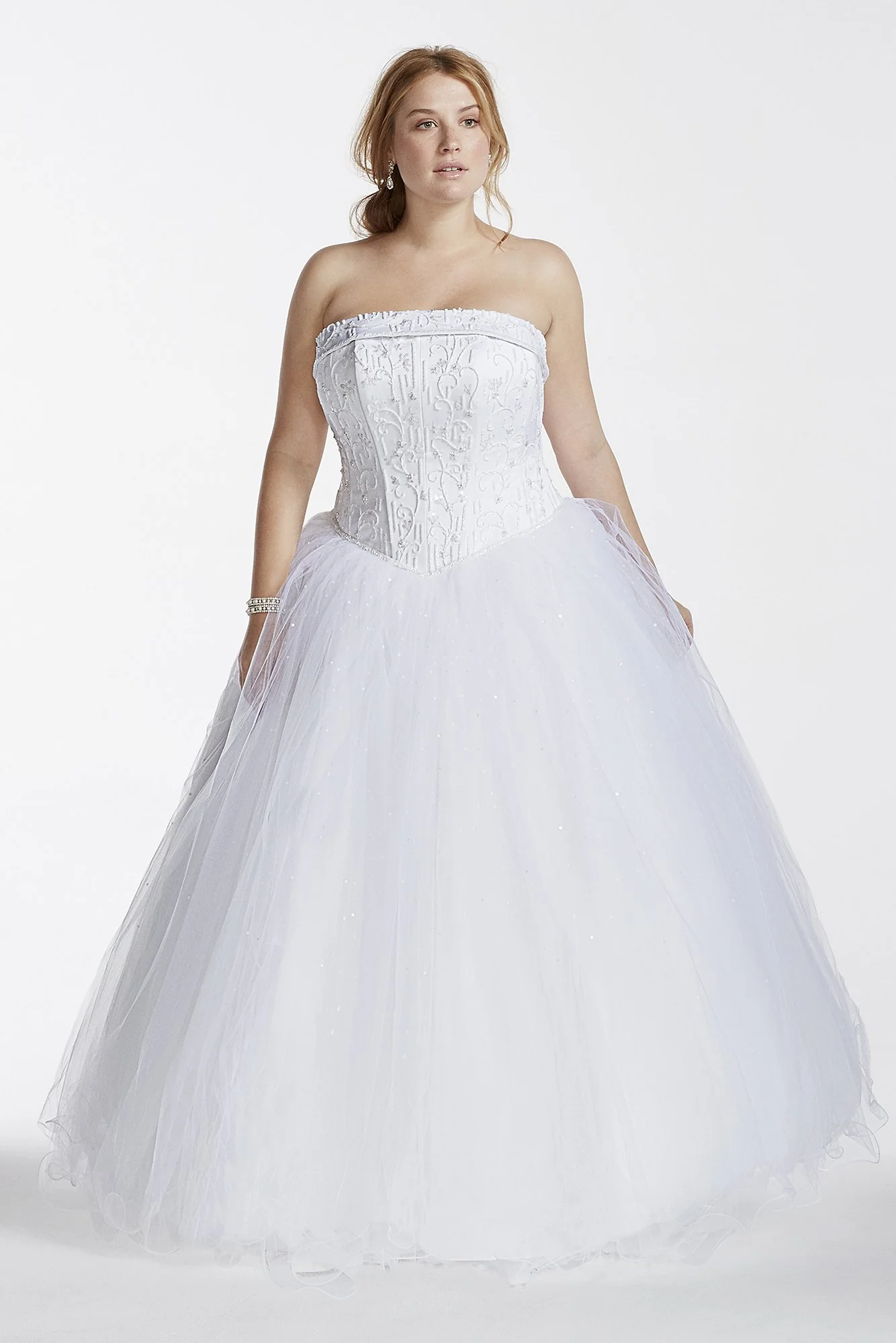 As Is Tulle Plus Wedding Dress with Beaded Bodice