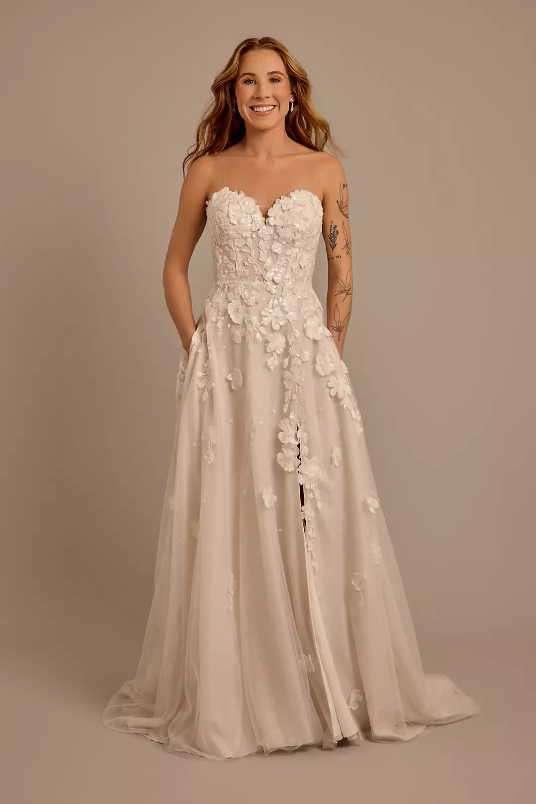 As is Tulle Sweetheart Wedding Dress 3D Flowers
