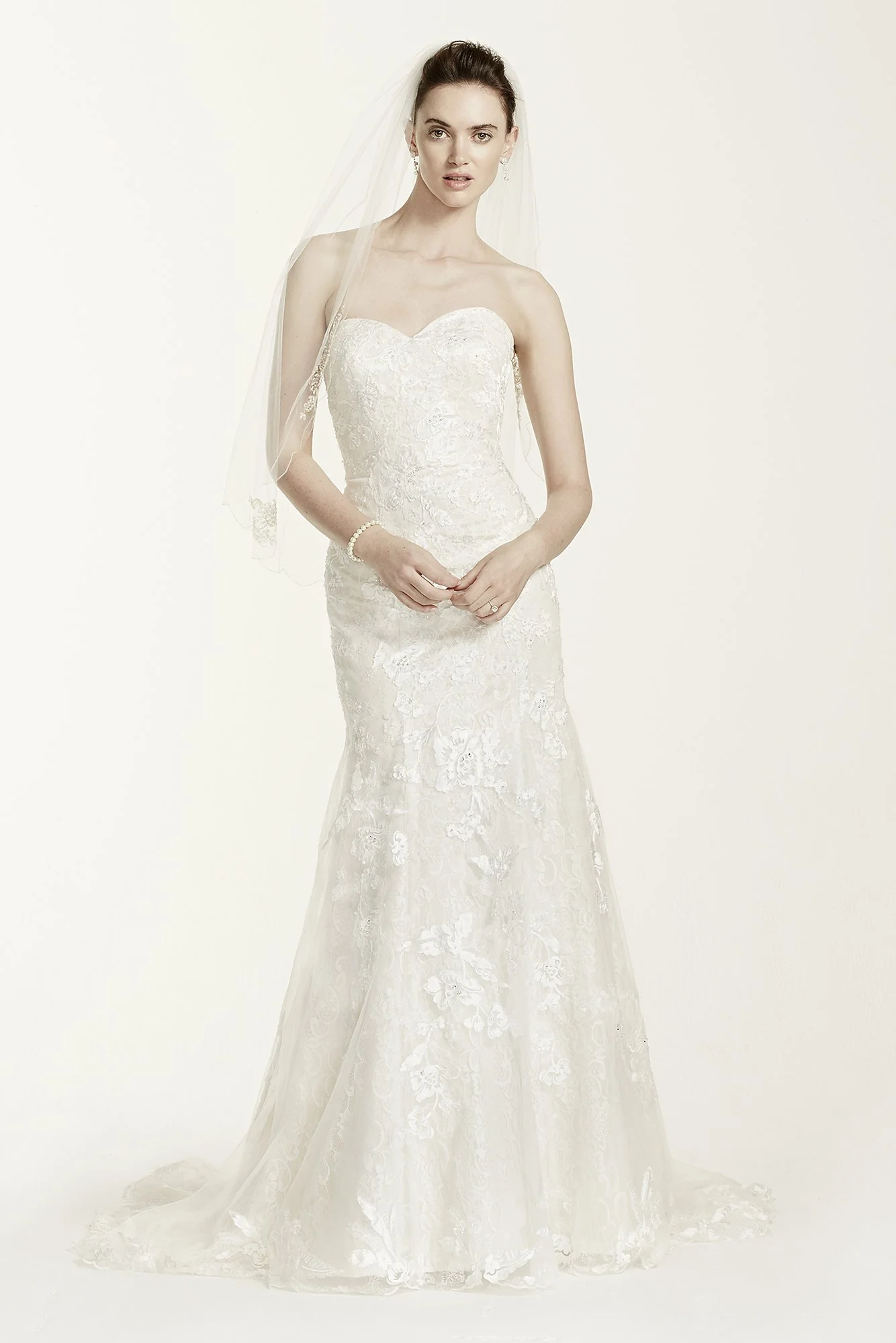 As-Is Tulle Wedding Dress with Beaded Lace - Image 2