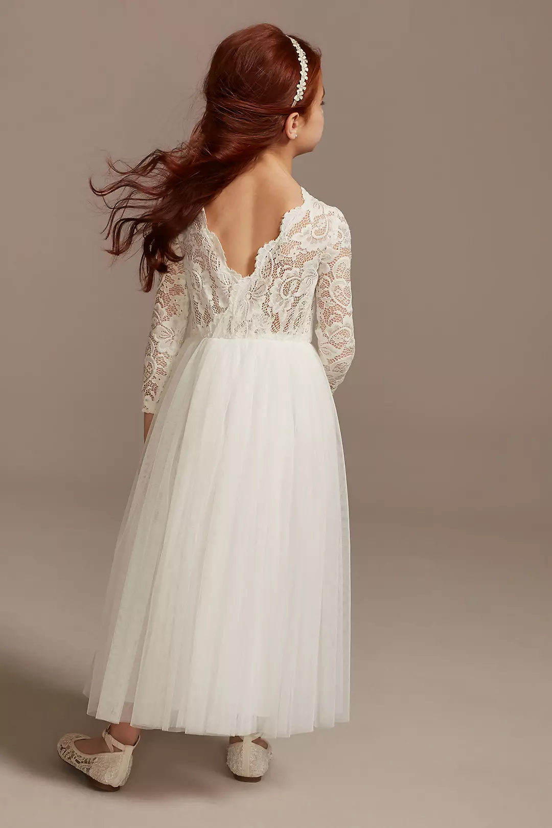 As Is V-Back Lace A-Line Flower Girl Dress - Image 4