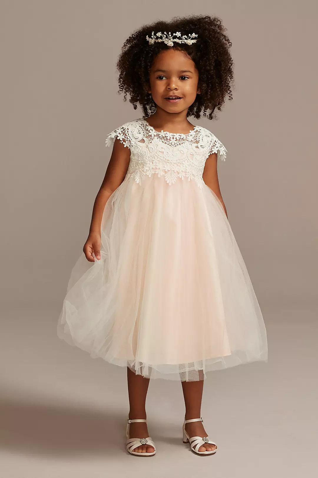 As Is Venise Lace Cap Sleeve Flower Girl Dress - Image 3