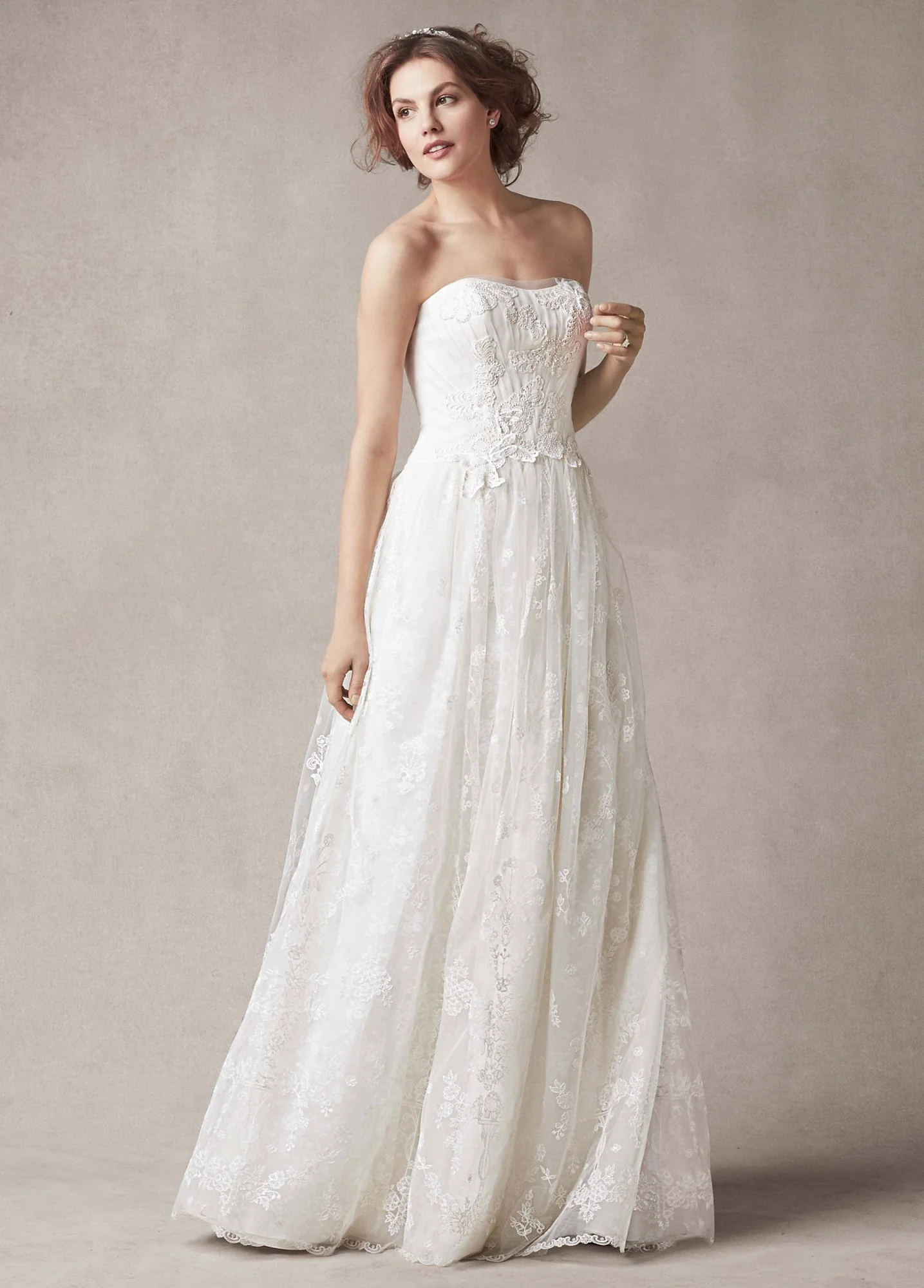 As-Is Wedding Dress with Parisian Floral Detail - Image 2