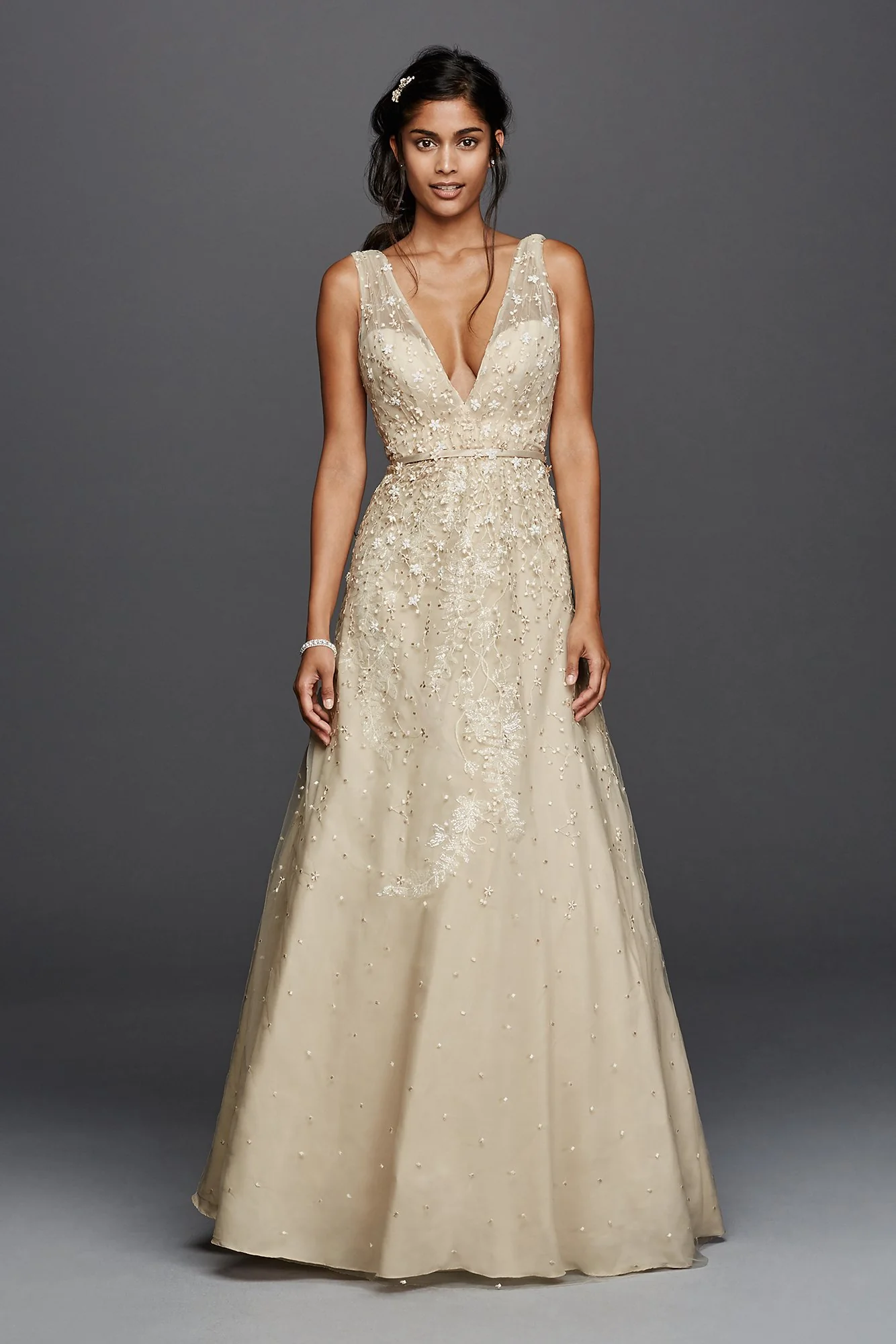 As-Is Wedding Dress with Plunging Neckline