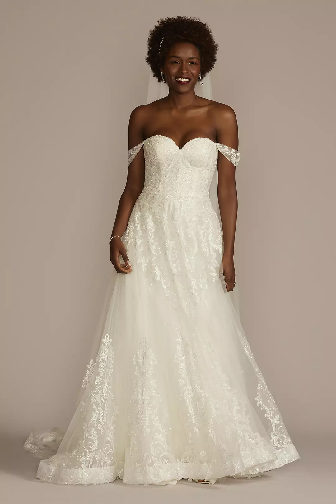 As Is Wedding Dress with Removable Sleeves - Image 4