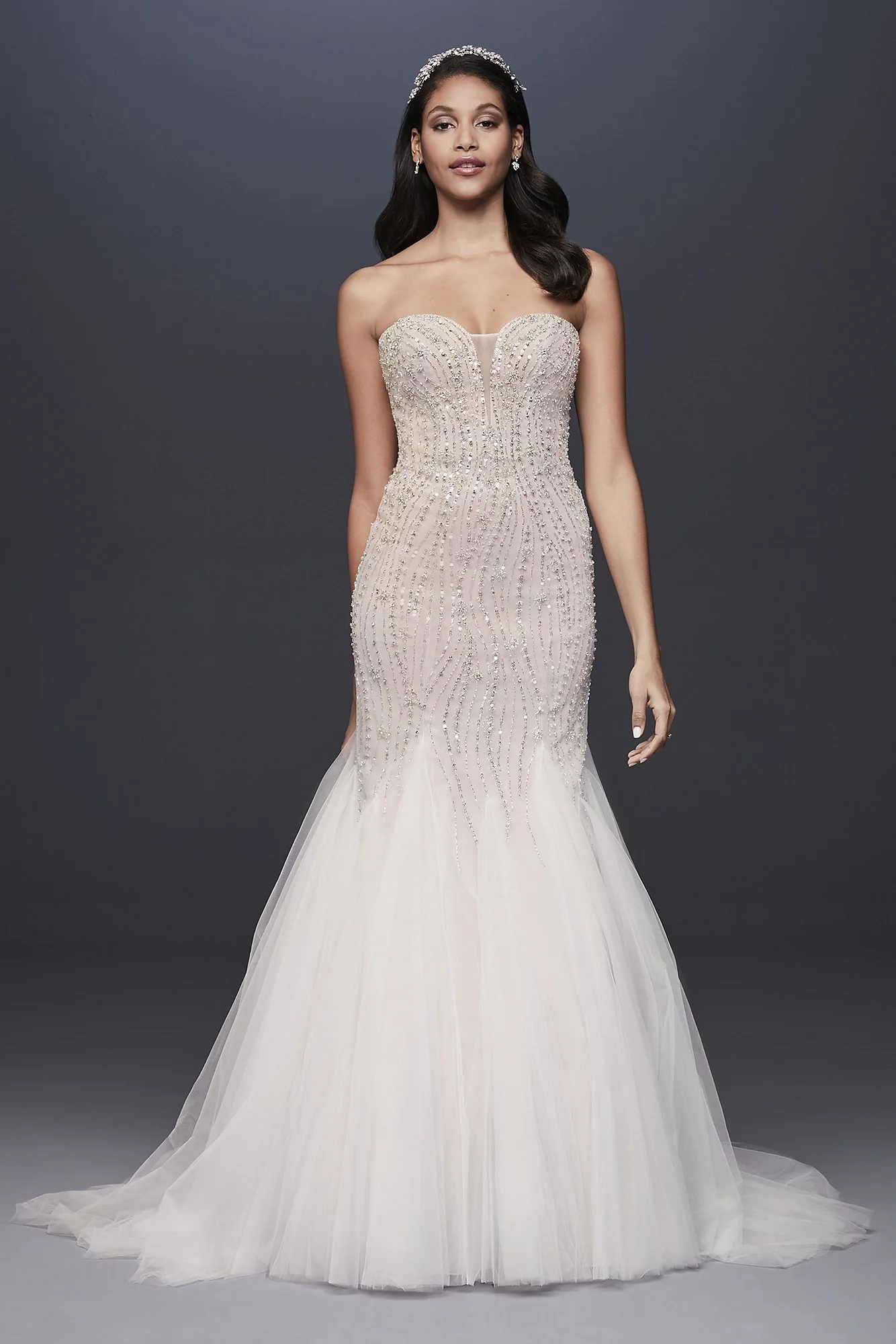 As-IsBeaded Tulle Sweetheart Trumpet Wedding Dress