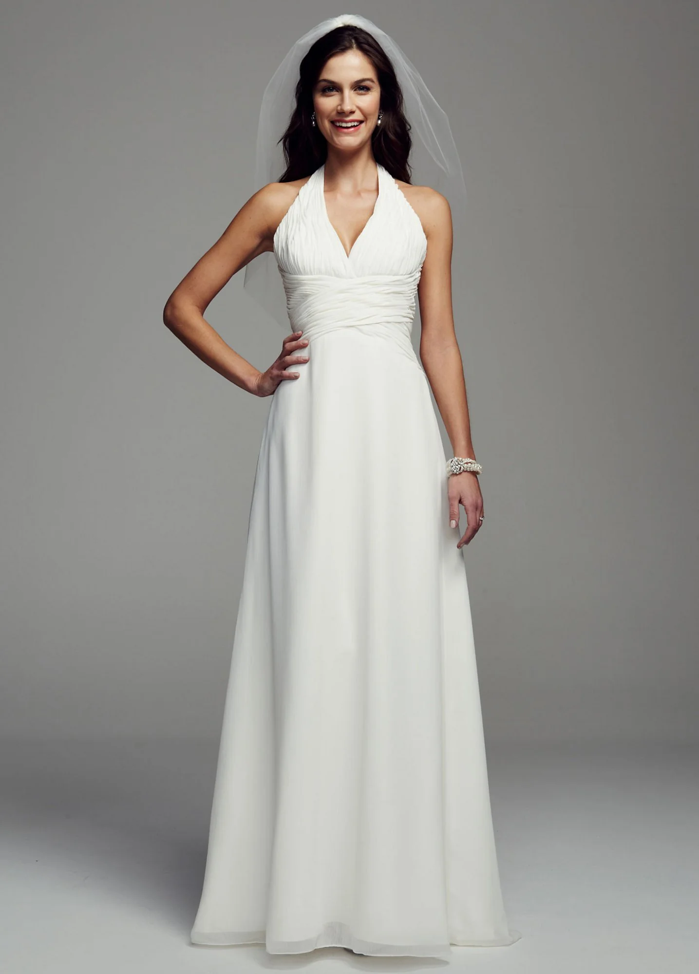 As-Is Sheath Wedding Dress with Halter Neckline - Image 2