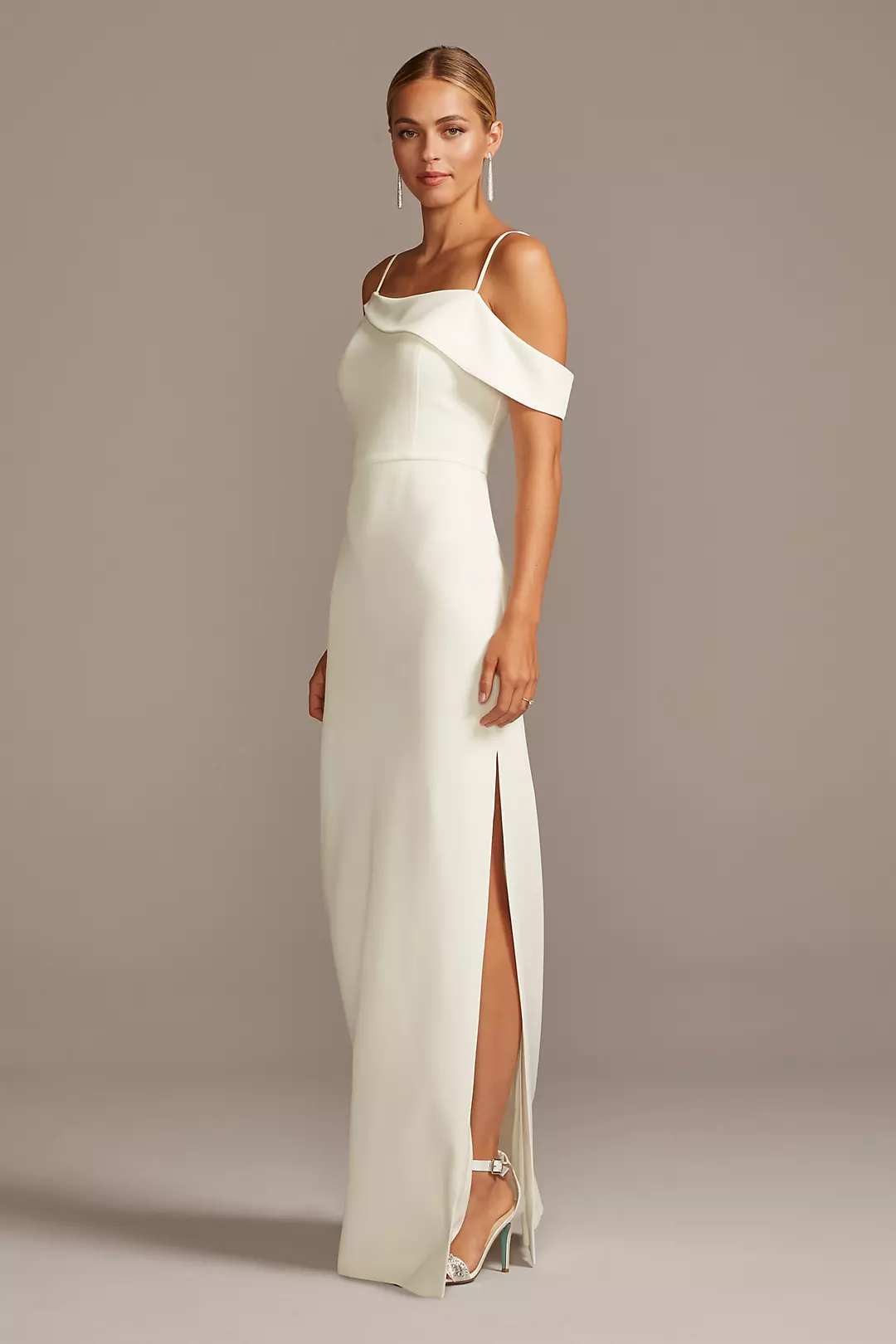 Asymmetric Off the Shoulder Sheath Dress
