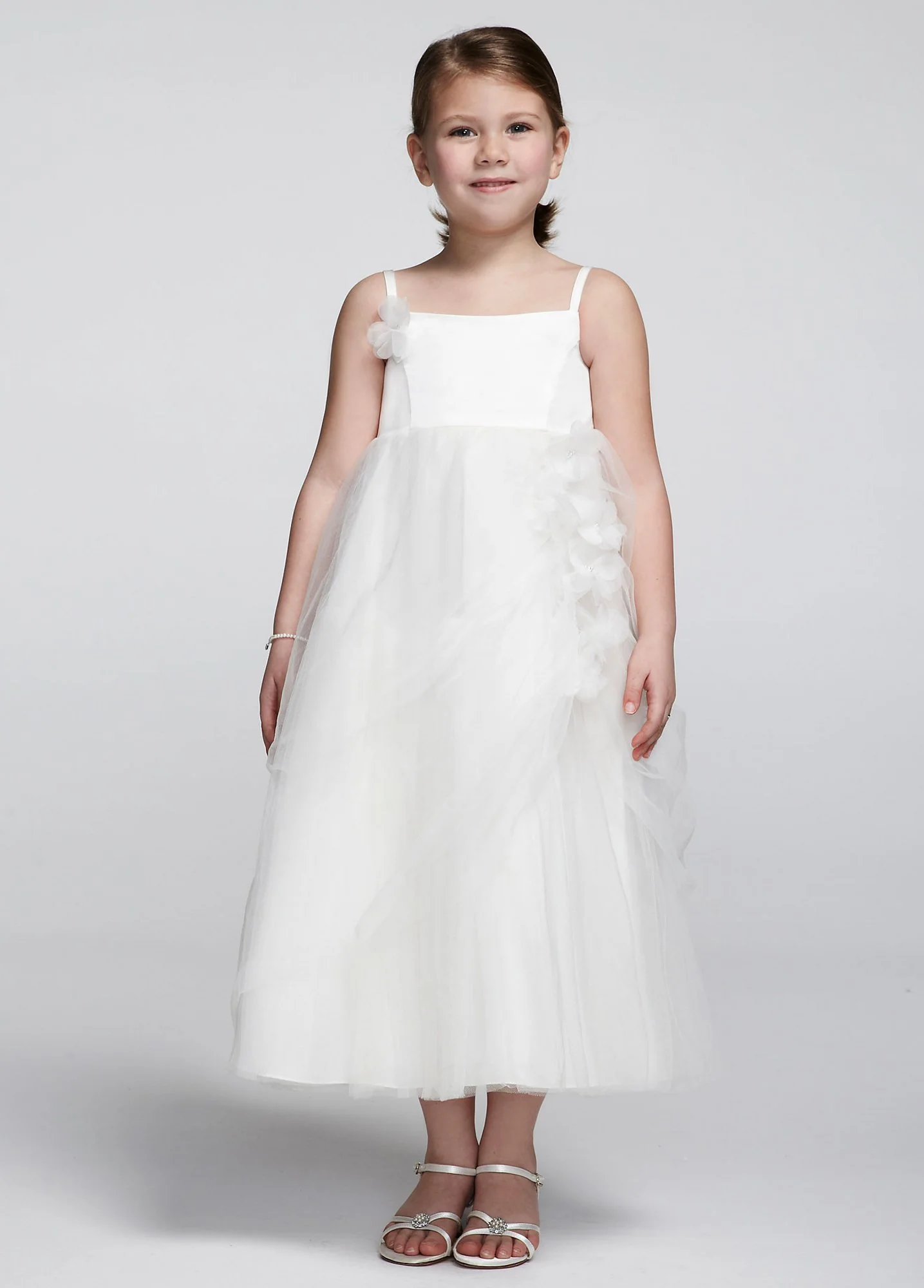 Ball Gown with Pick Up Skirt and 3D Floral Detail - Image 2