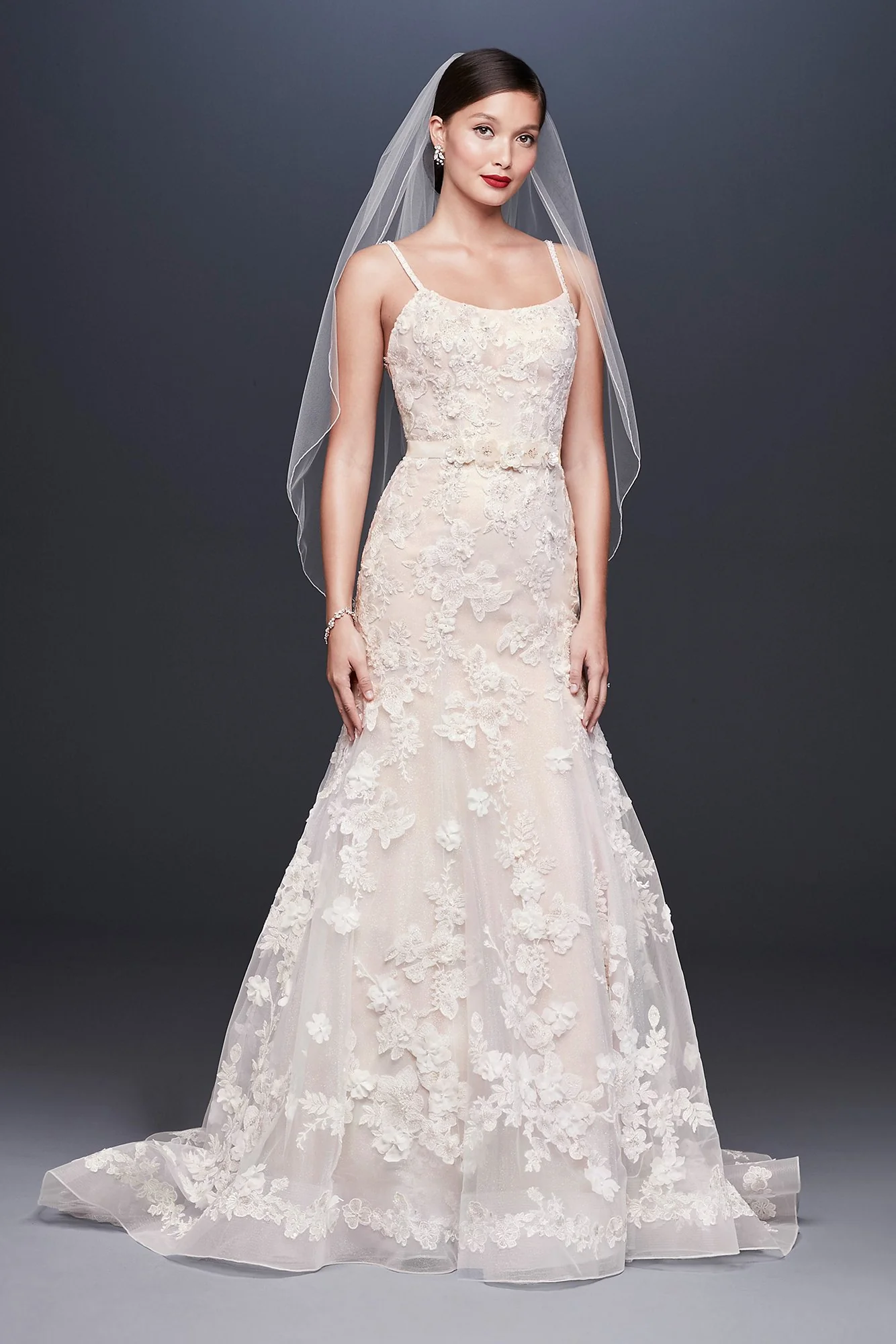 Ballerina Bodice 3D Floral Trumpet Wedding Dress - Image 7