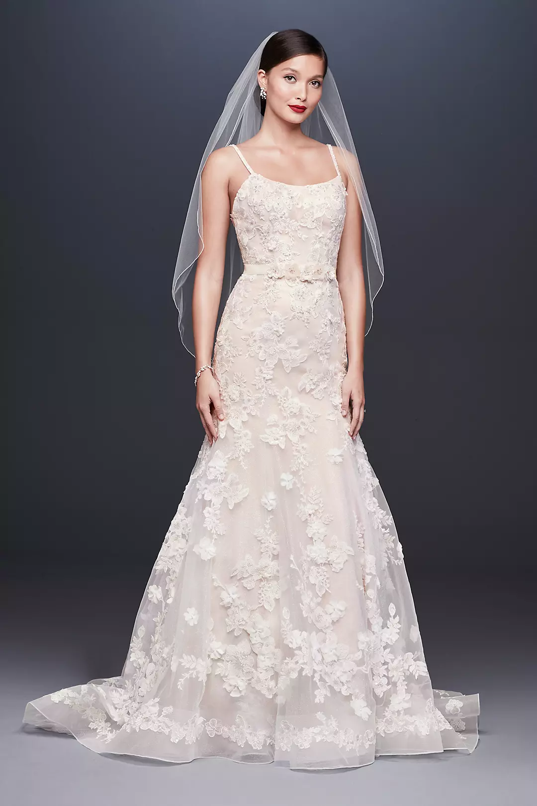Ballerina Bodice 3D Floral Trumpet Wedding Dress - Image 9