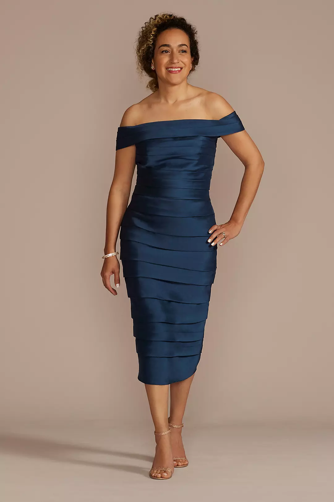 Banded Off-the-Shoulder Bodycon Midi Dress - Image 6