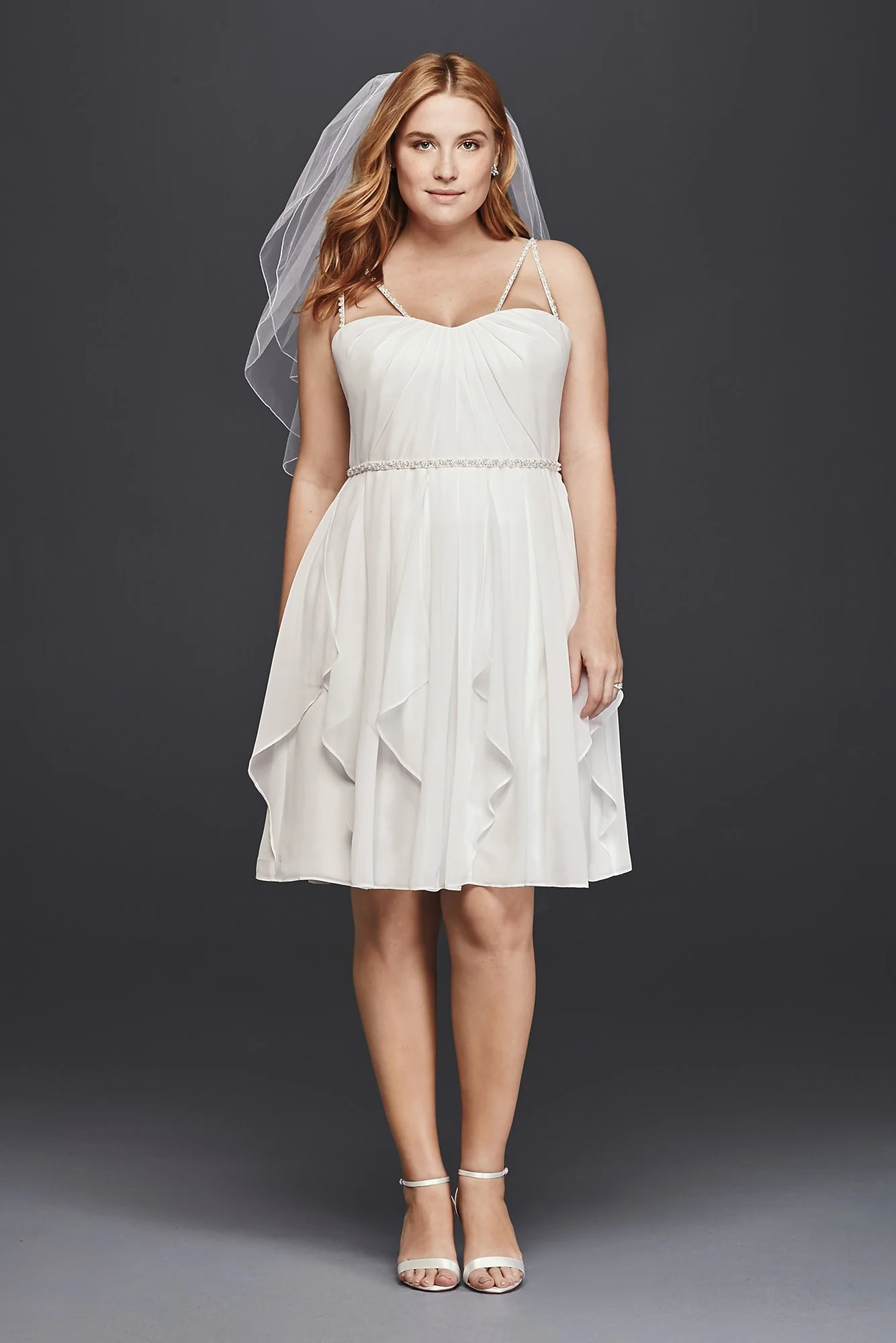 Short Wedding Dress with Frilly Skirt - Image 2