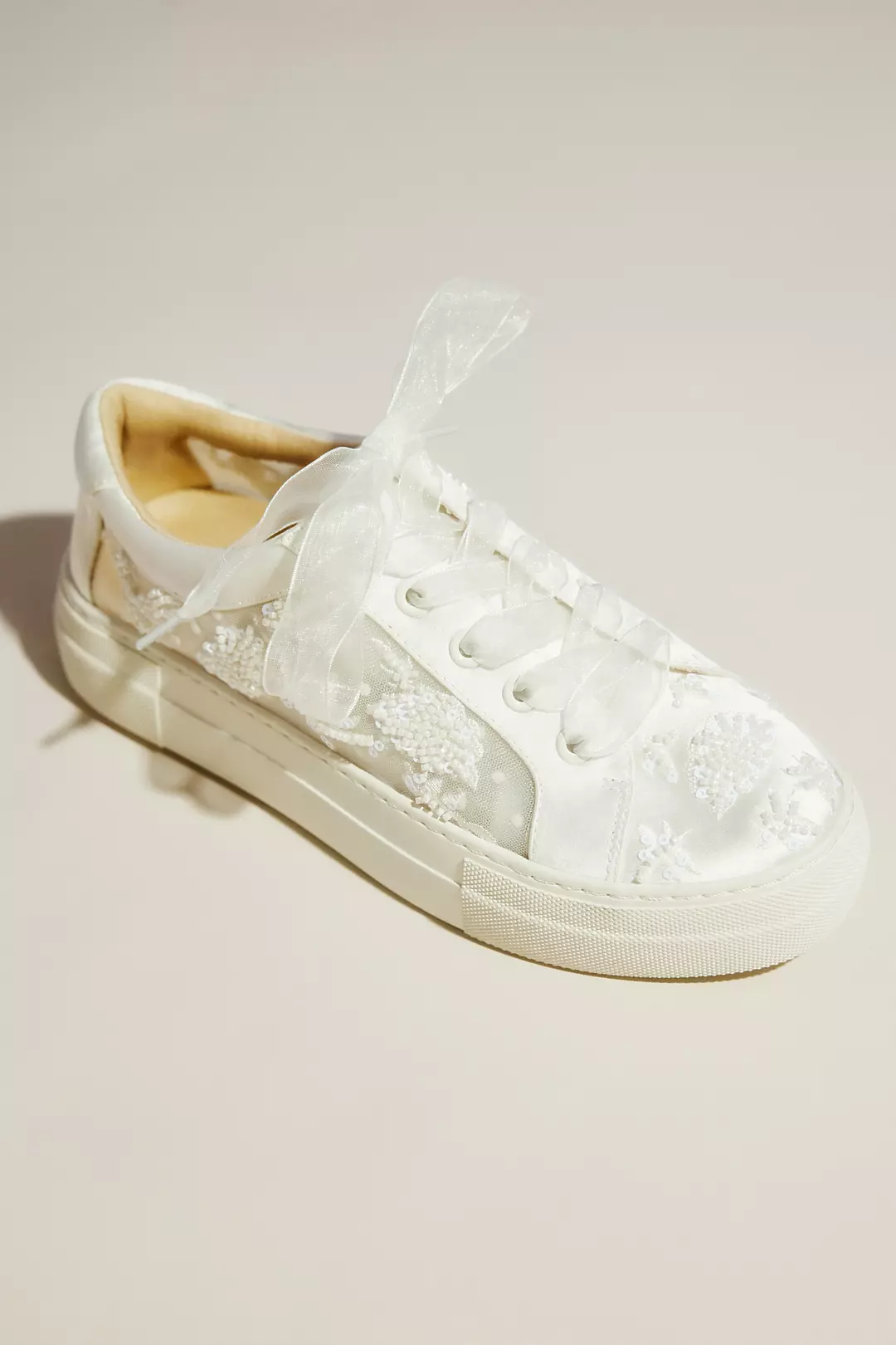 Beaded Bloom Mesh Sneakers - Image 2