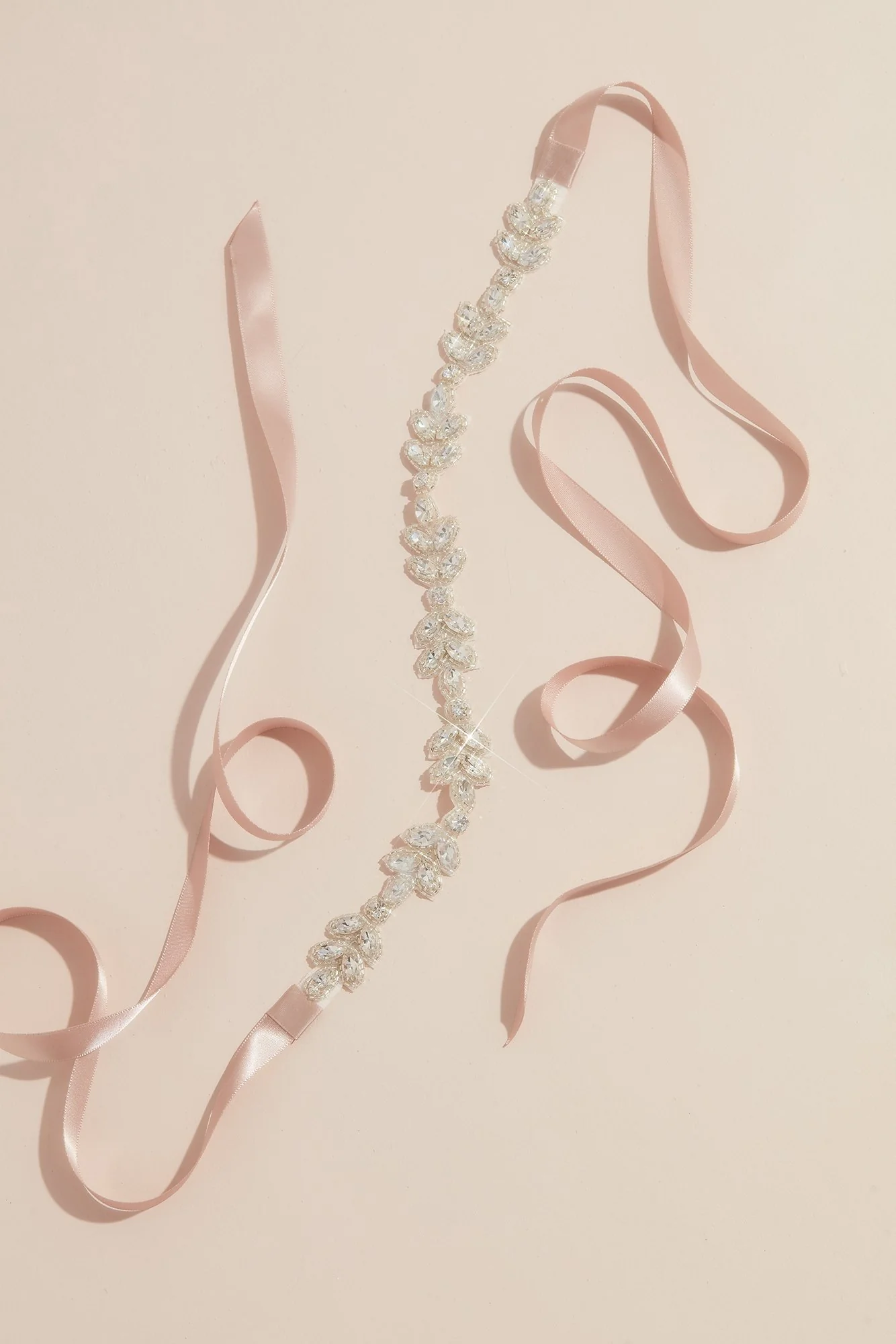Beaded Crystal Sash with Satin Ribbon - Image 2