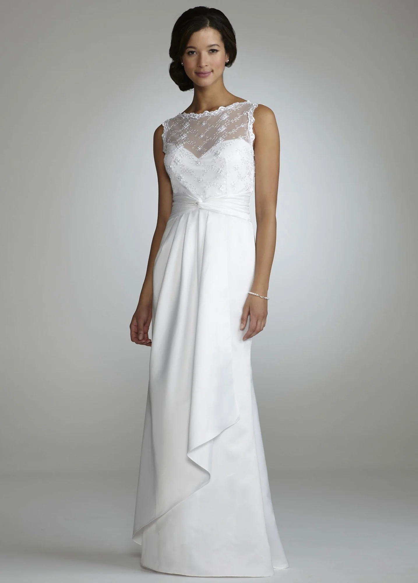 Beaded Gown with Illusion Bodice