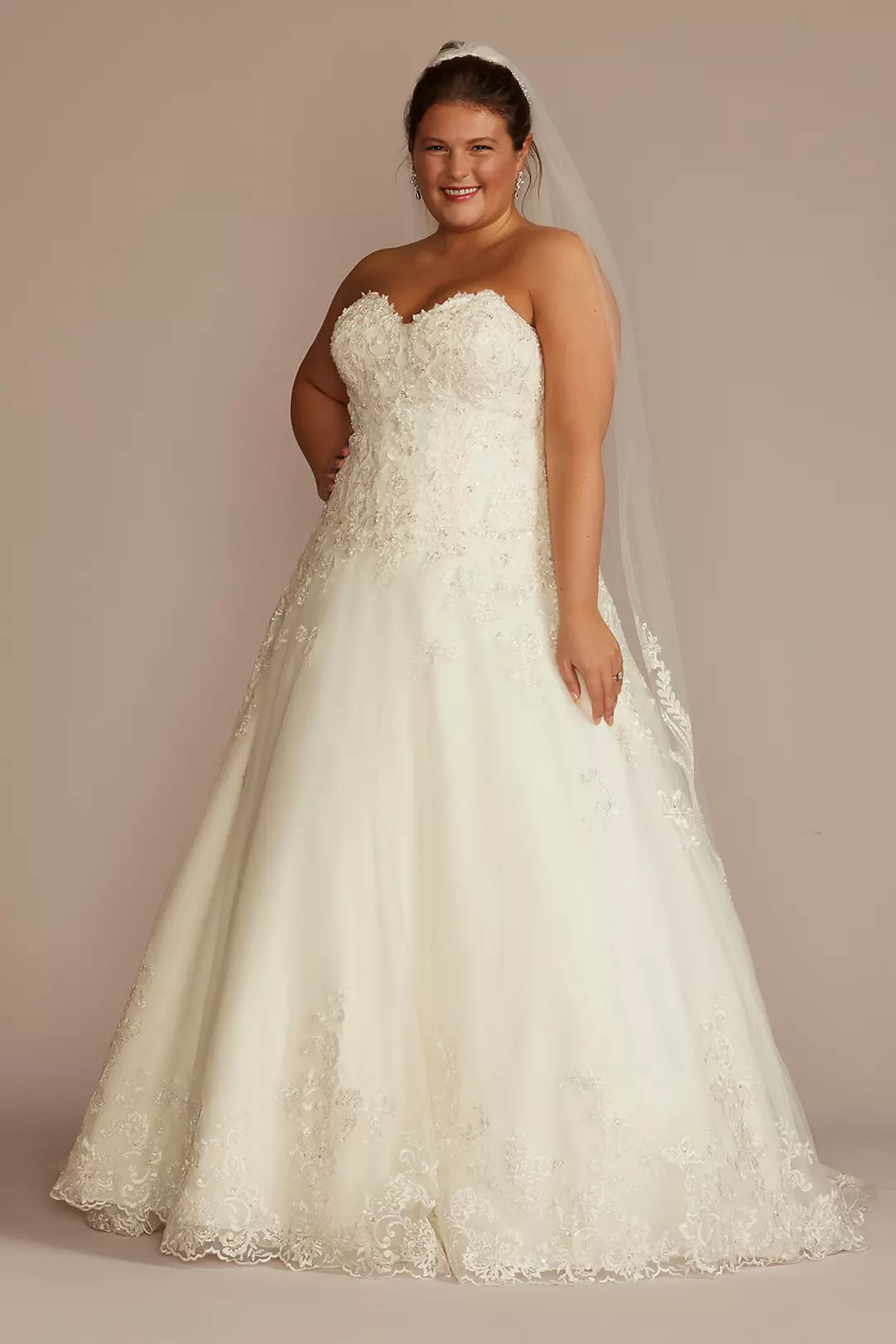 Beaded Lace and Tulle Ball Gown Wedding Dress - Image 24