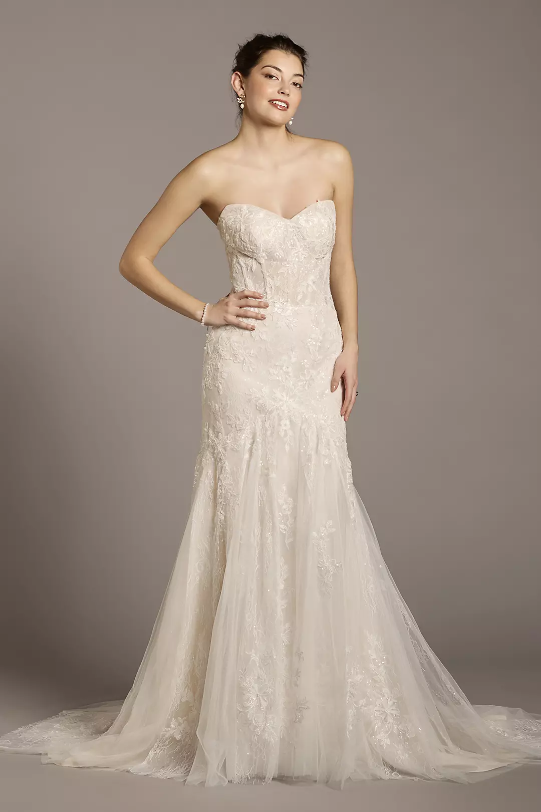 Beaded Lace Mermaid Wedding Dress - Image 3