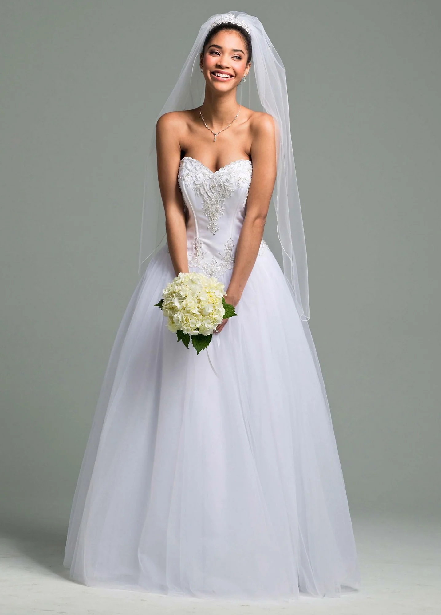 Beaded Lace, Satin & Tulle Ball Gown