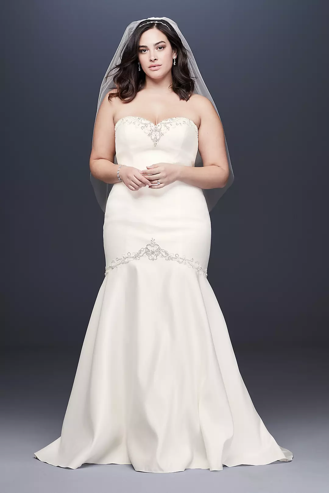 Beaded Satin Sweetheart Mermaid Wedding Dress - Image 105