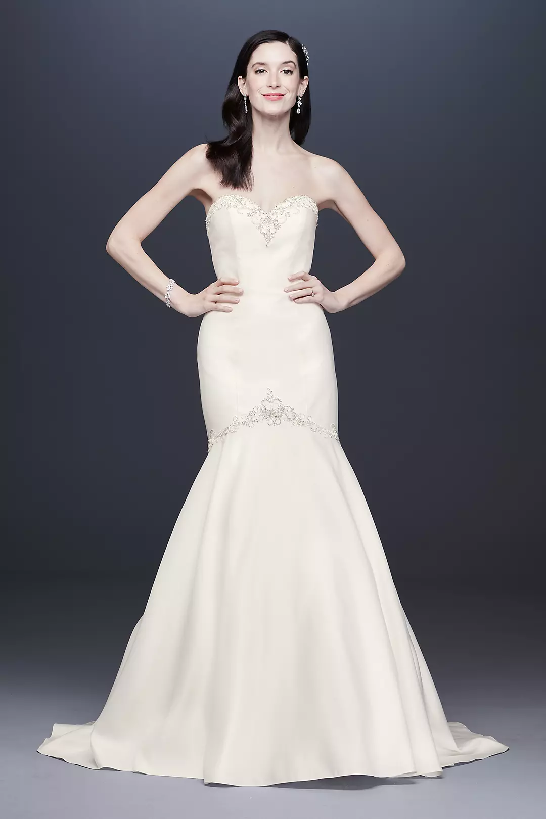 Beaded Satin Sweetheart Mermaid Wedding Dress - Image 86