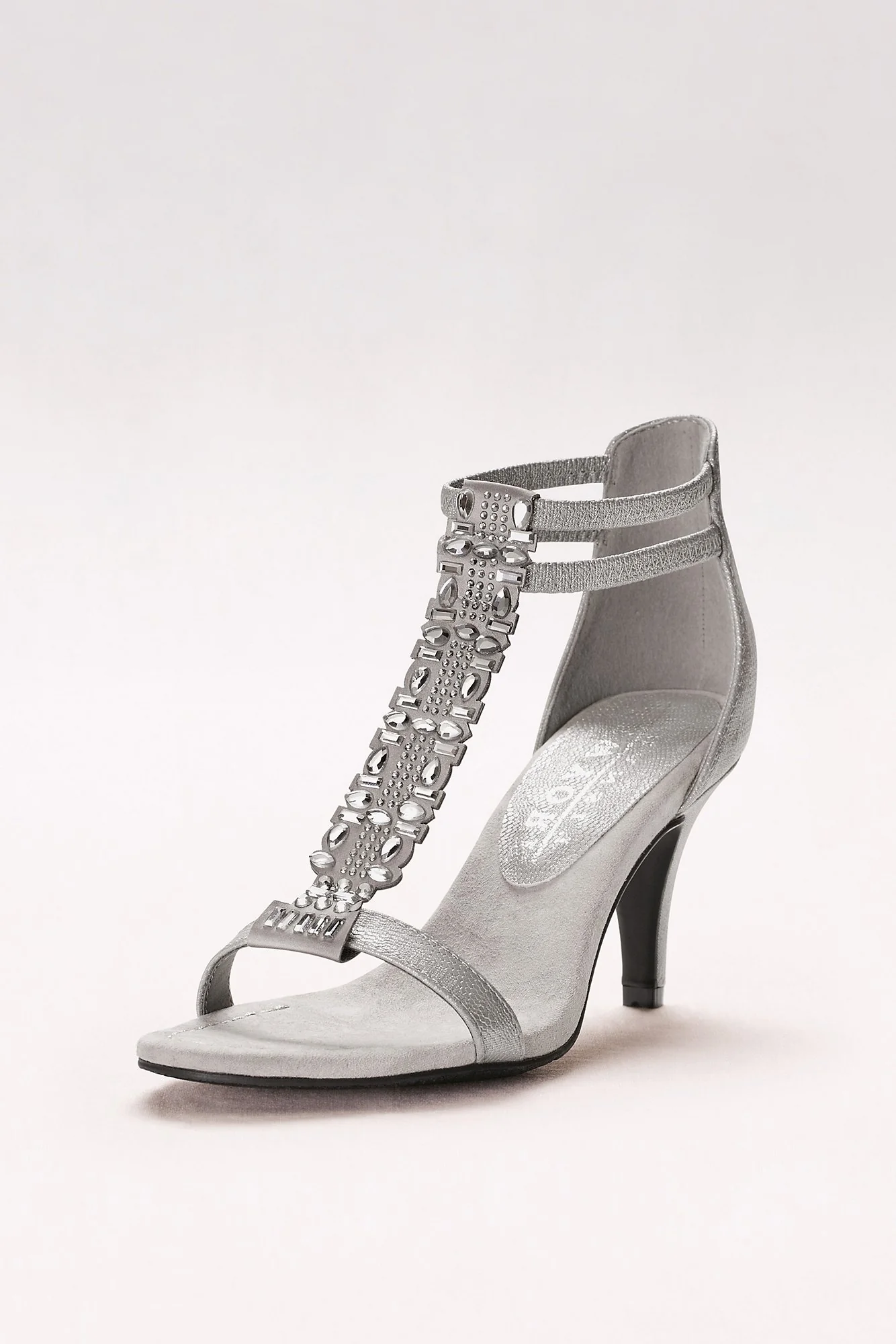 Beaded T-Strap Gladiator Heels