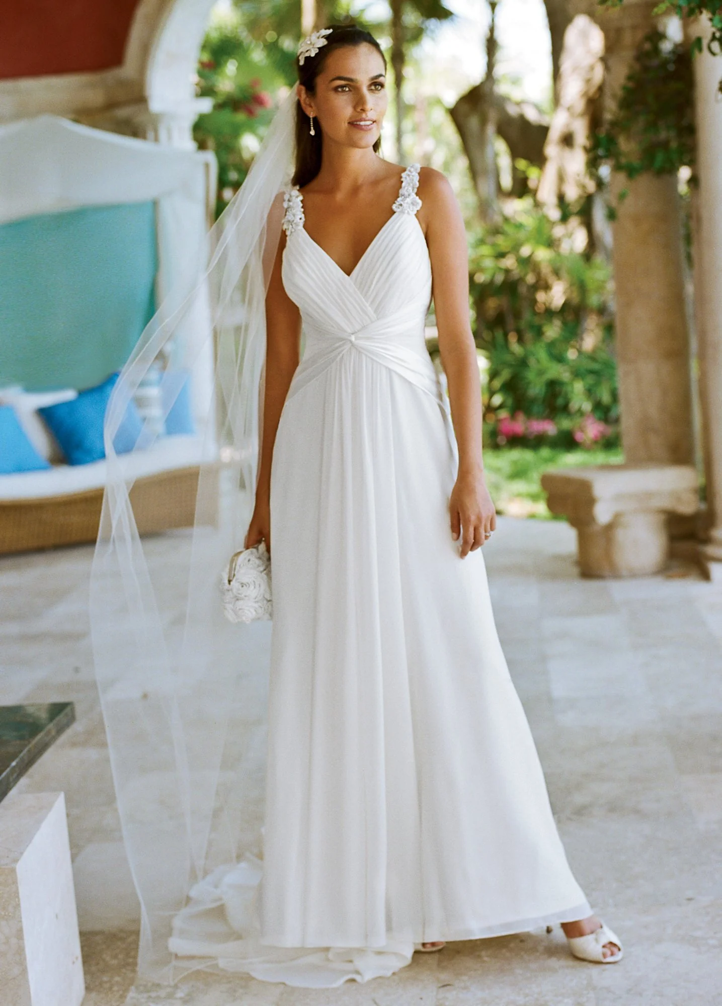 Beaded Tank Soft Chiffon A-Line Gown