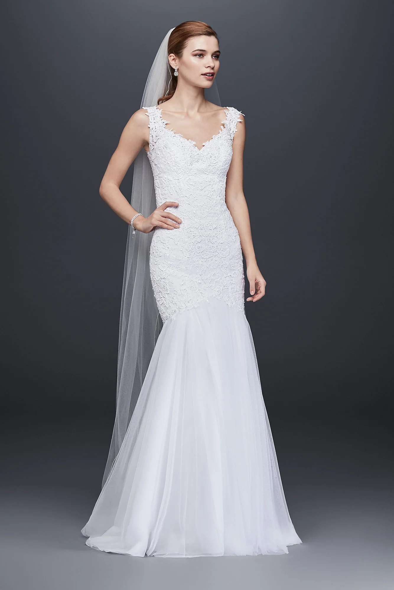 Beaded Venice Lace Trumpet Wedding Dress - Image 3