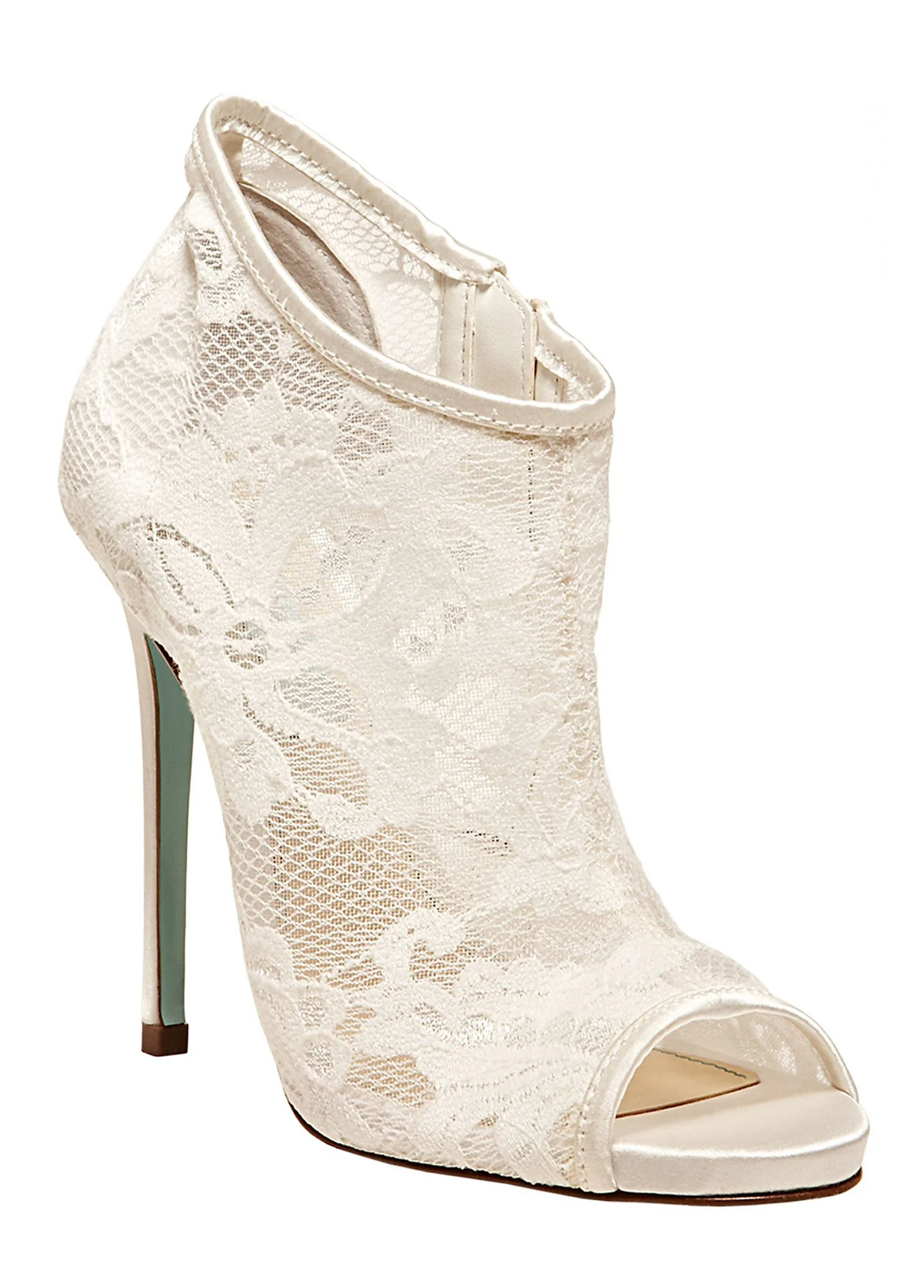 Betsey Johnson High Heel Peep Toe Lace Shootie - Image 2