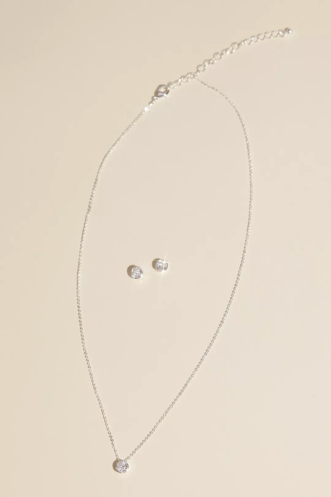 Bezel Stud and Simple Drop Jewelry Set - Image 2