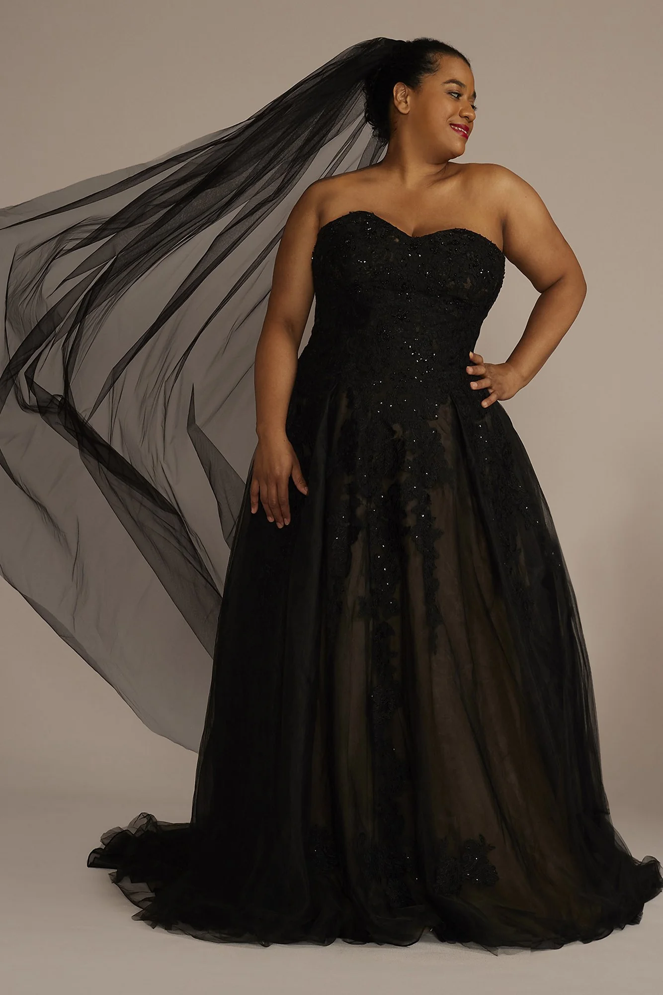 Black Chapel Length Veil