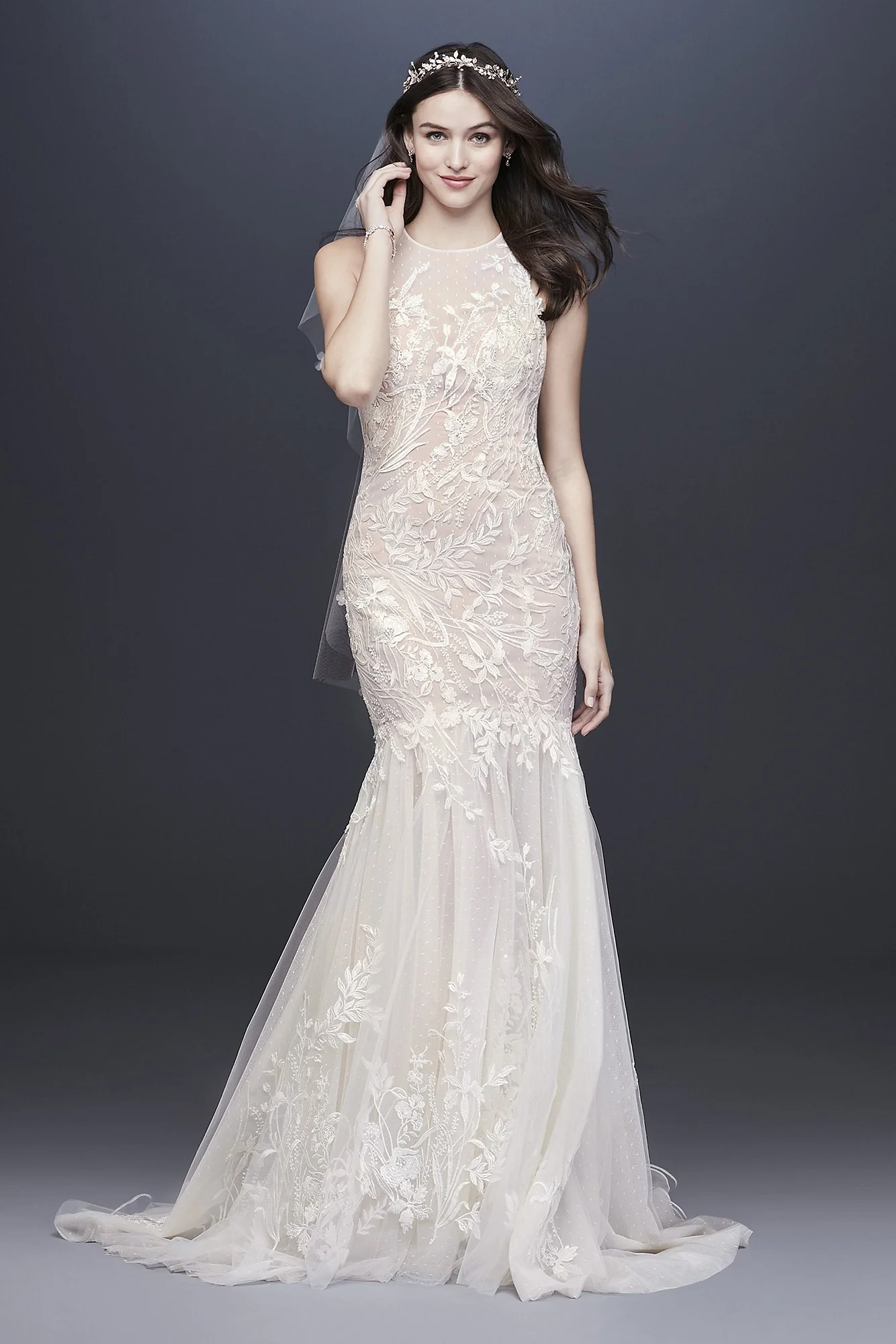 Blooming Applique Plus Size Wedding Dress - Image 7