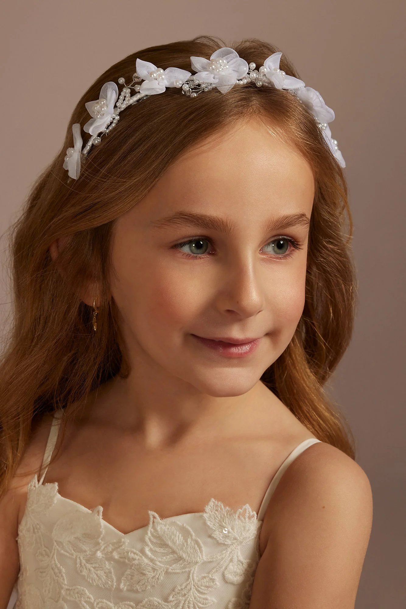 Blooming Pearl Embellished Flower Girl Headband