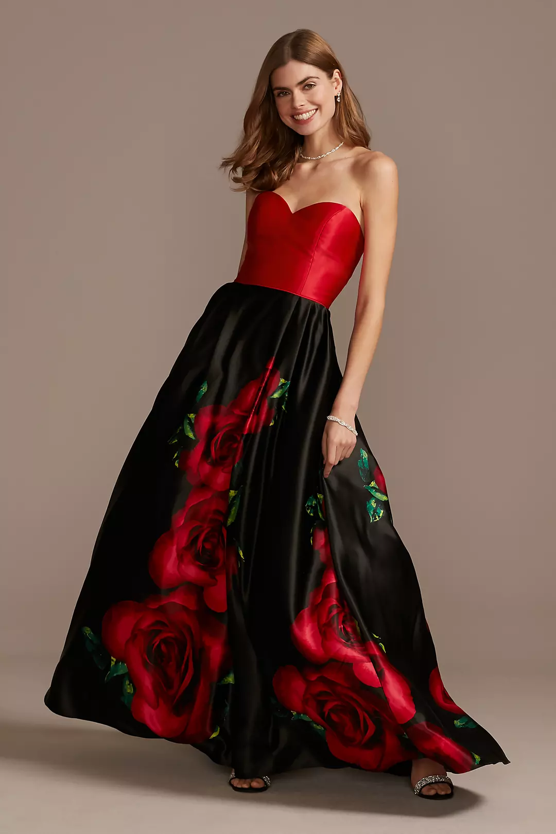 Blooming Rose Sweetheart Strapless Satin Ball Gown - Image 8