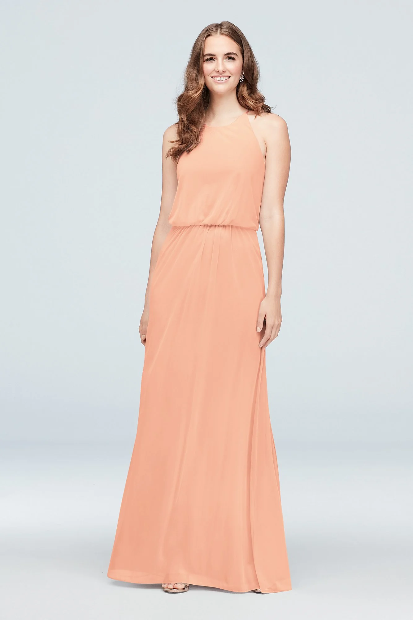 Blouson High-Neck Mesh Bridesmaid Dress - Image 61