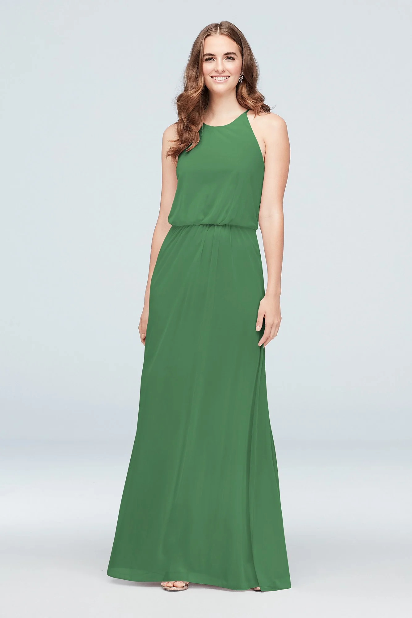 Blouson High-Neck Mesh Bridesmaid Dress - Image 74
