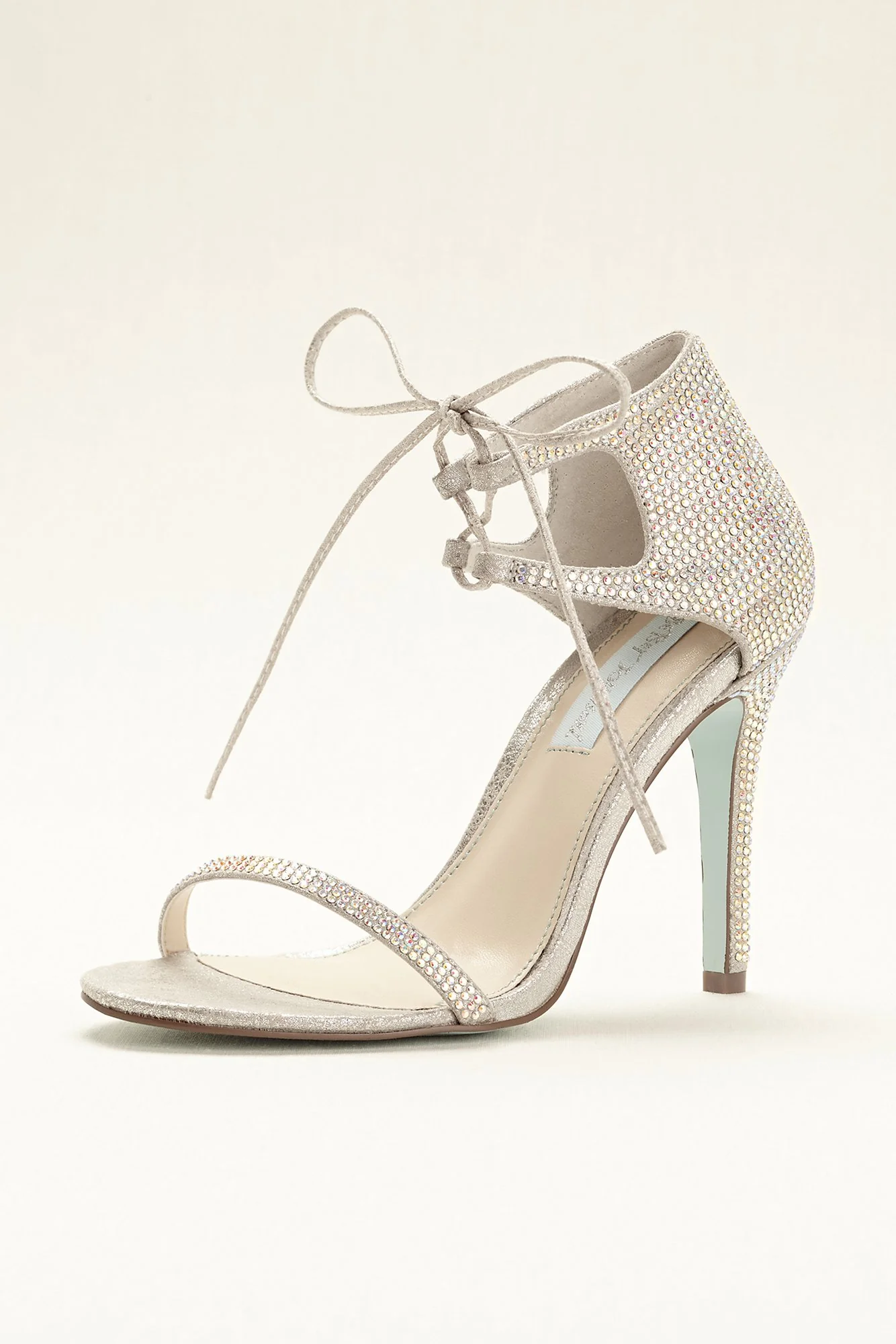 Blue by Betsey Johnson Satin Crystal Tie Sandal