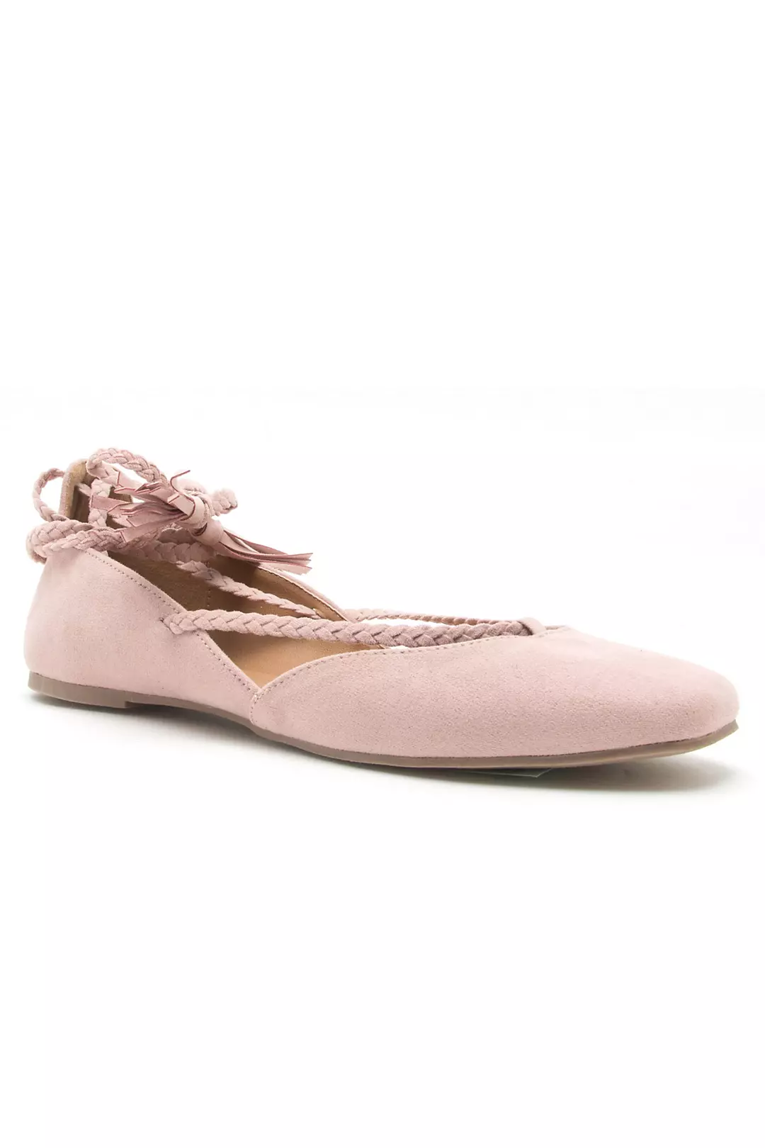 Braided Lace-Up Flats with Tassels - Image 2
